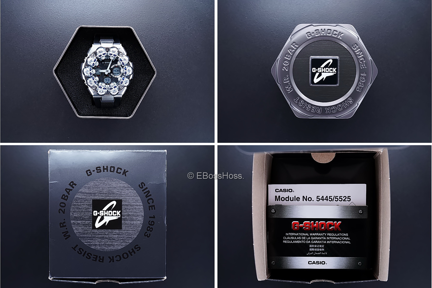 Steel Flame Custom Sterling Silver Warrior Skulls Sledge G-Shock- ONE -- by Derrick Obatake