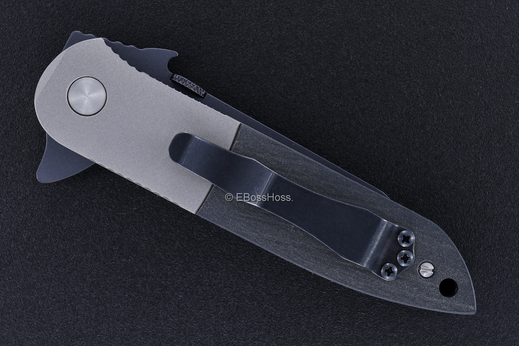 Ernie Emerson Custom Black CQC-6 Flipper w/Wave