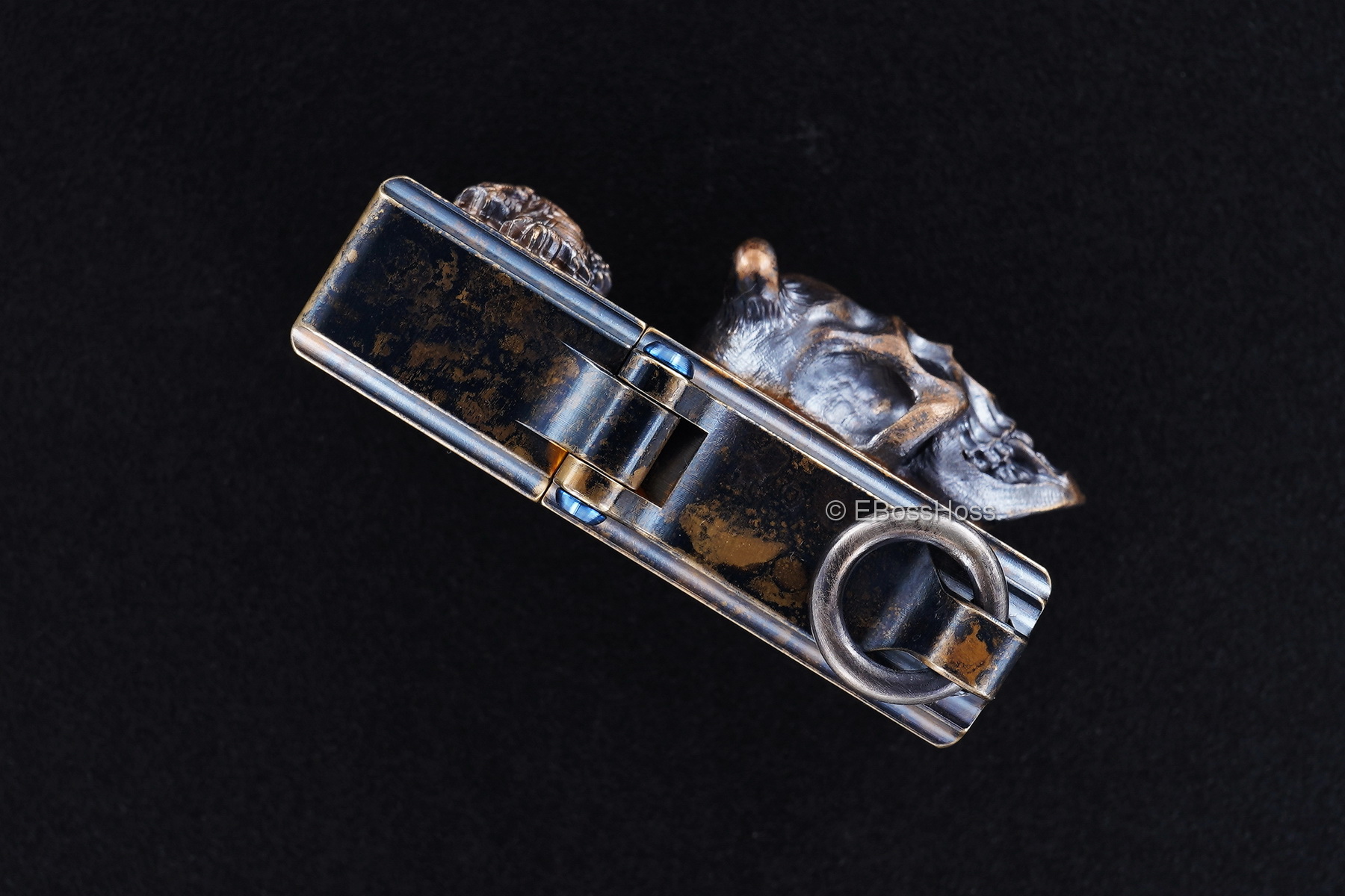 Steel Flame 3D Sledge Brass Lighter - with Hannya Skull & Chinese Dragon