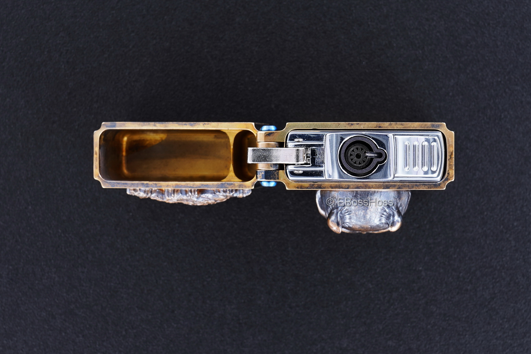 Steel Flame 3D Sledge Brass Lighter - with Hannya Skull & Chinese Dragon