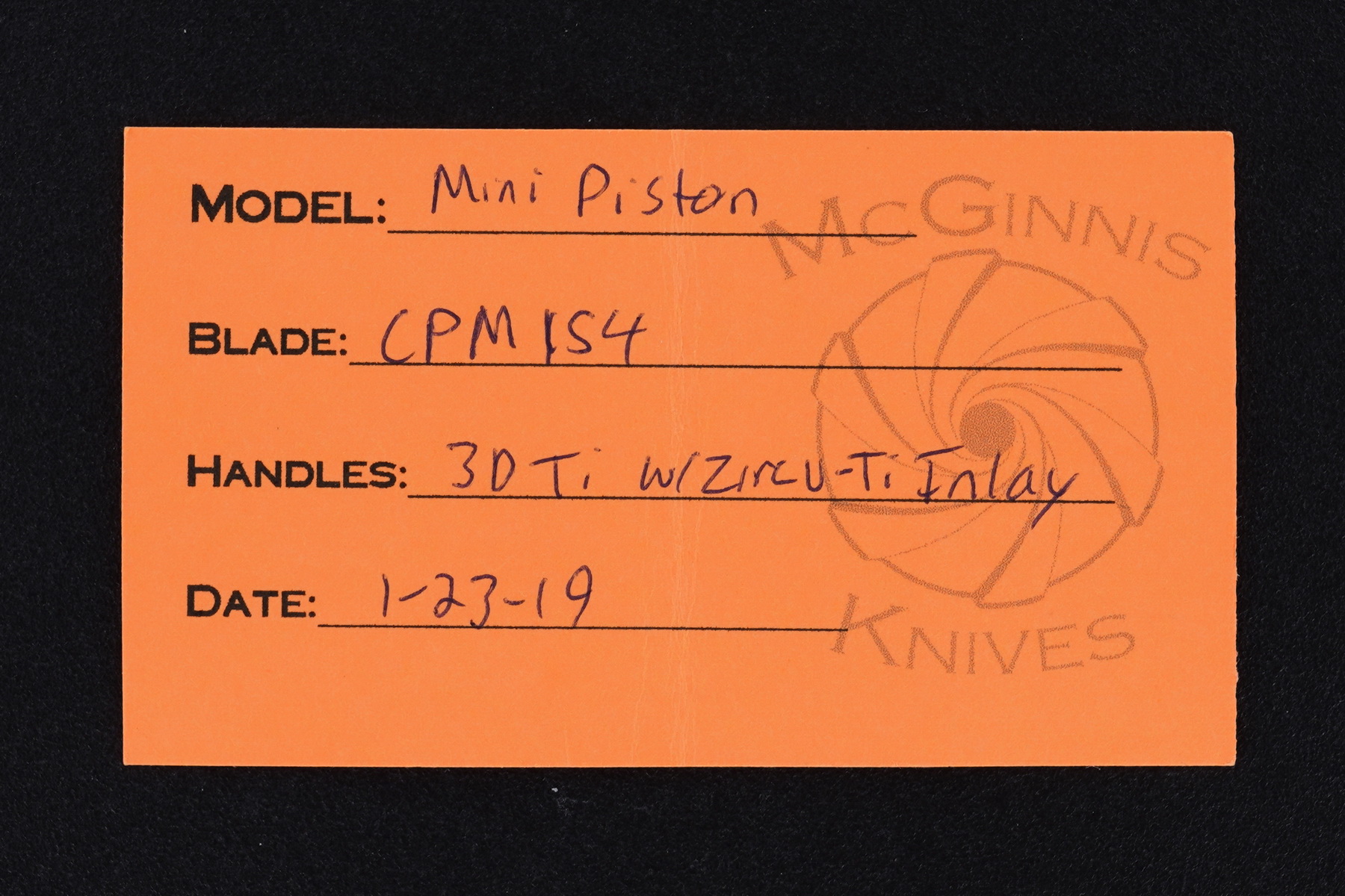 Gerry McGinnis Custom 2019 TKI Zircu-Ti Mini Piston Flipper