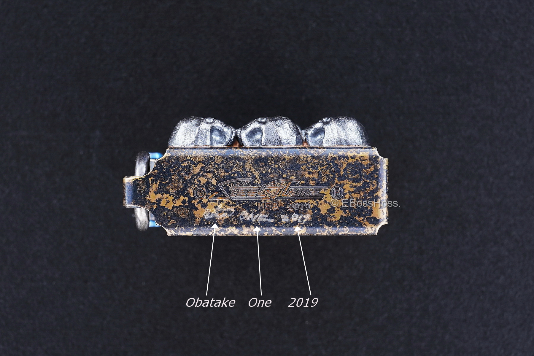 Steel Flame Custom Sledge Lighter - ONE - with Pile of Darkness Skulls -- by Derrick Obatake