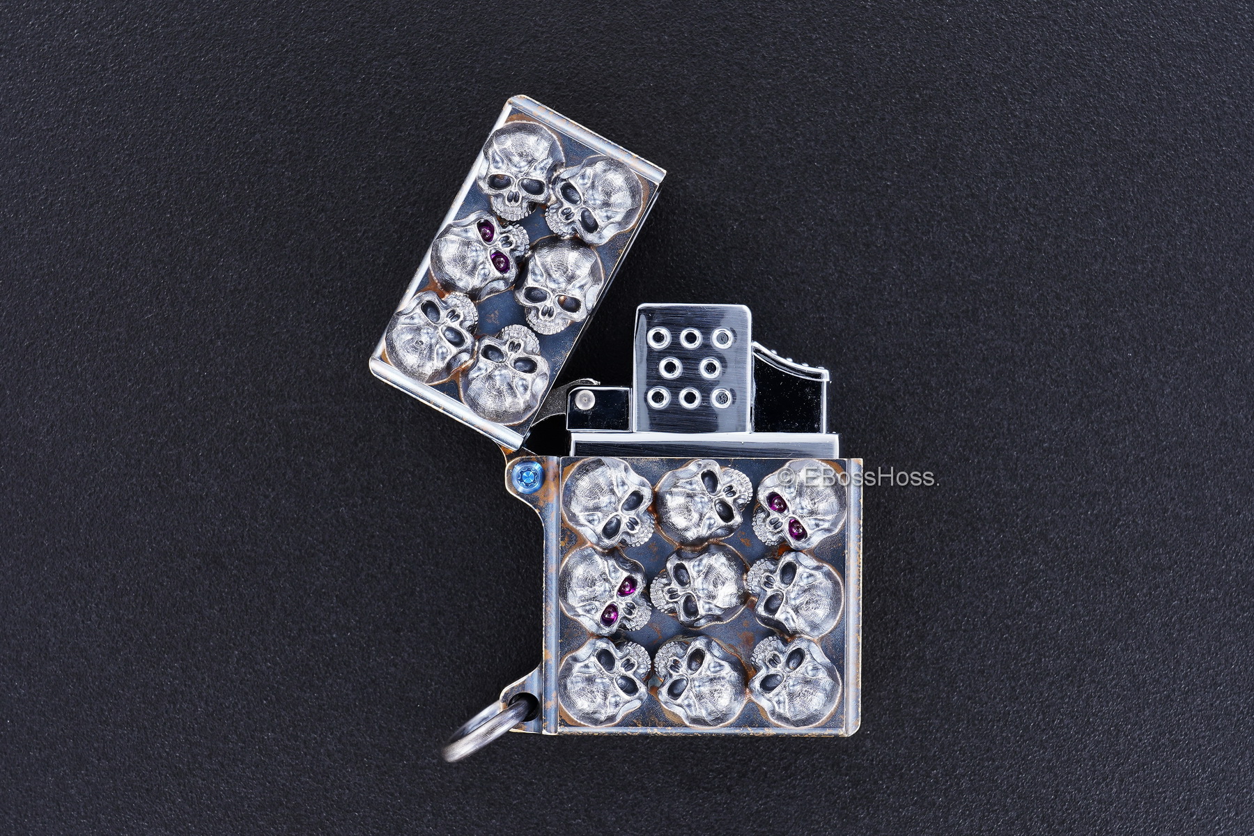 Steel Flame Custom Sledge Lighter - ONE - with Pile of Darkness Skulls -- by Derrick Obatake