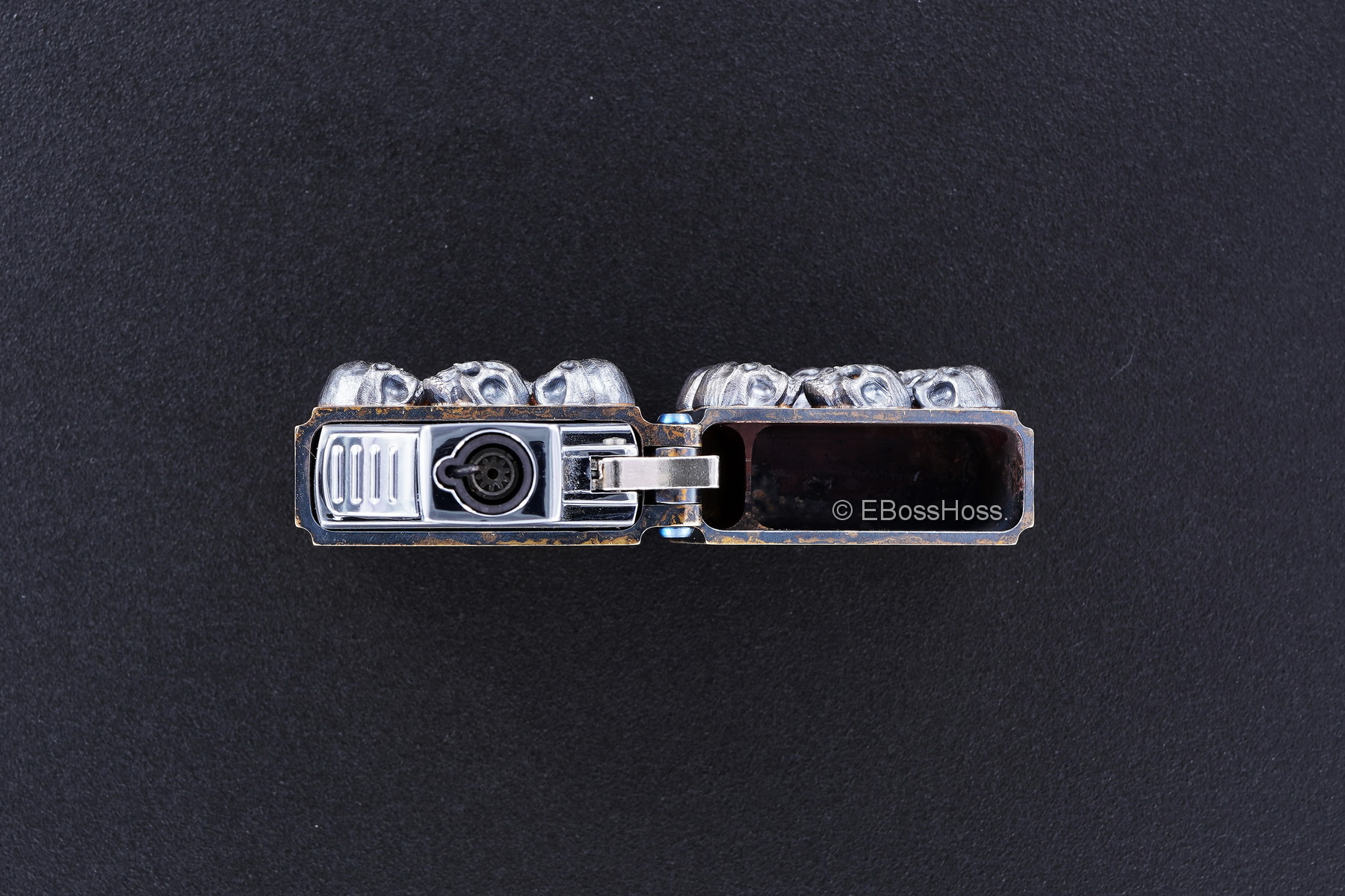 Steel Flame Custom Sledge Lighter - ONE - with Pile of Darkness Skulls -- by Derrick Obatake