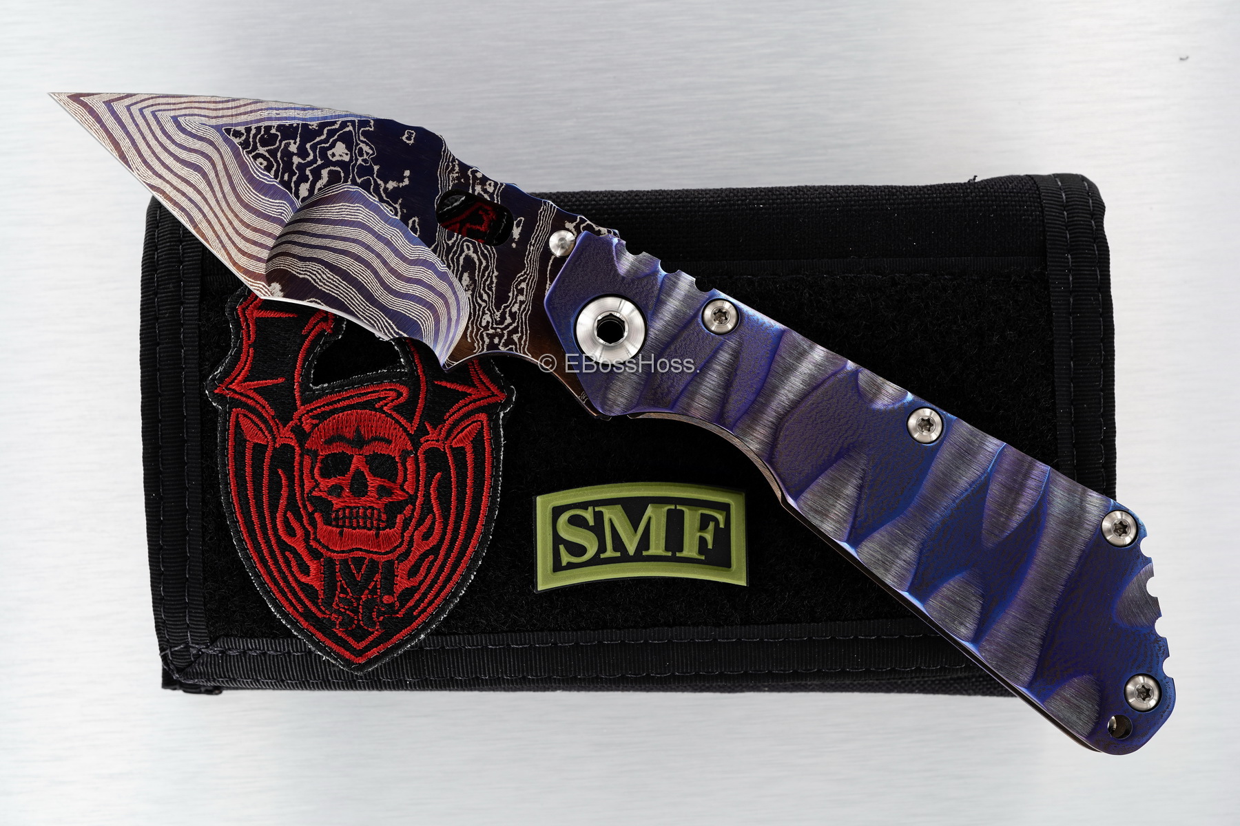 Mick Strider Custom (MSC) Cobalt-Damascus Tanto SMF - Nightmare Dragon-grind