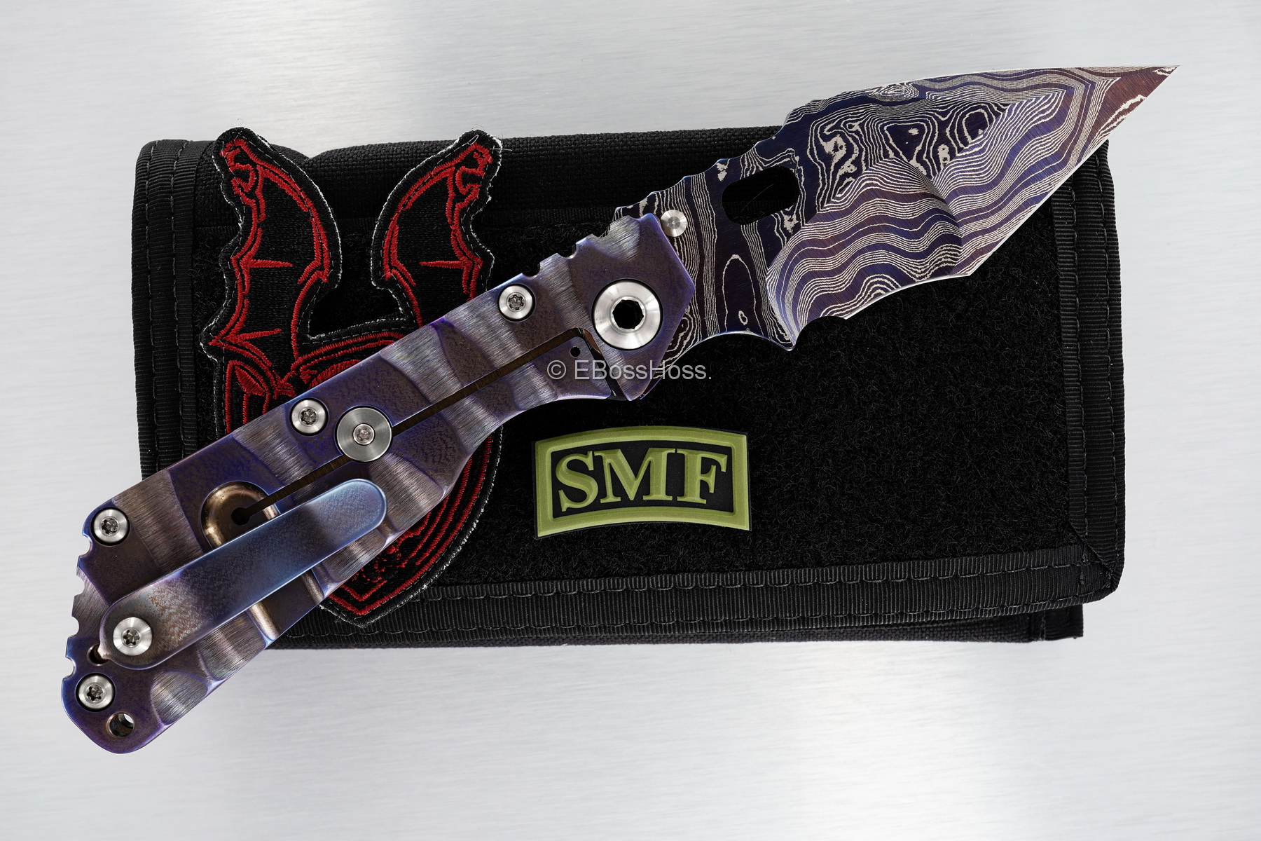 Mick Strider Custom (MSC) Cobalt-Damascus Tanto SMF - Nightmare Dragon-grind