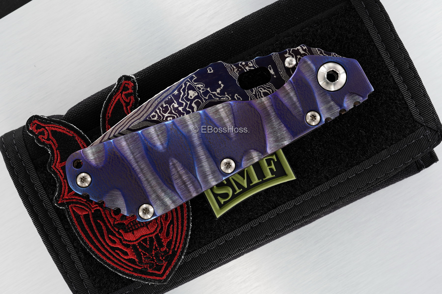 Mick Strider Custom (MSC) Cobalt-Damascus Tanto SMF - Nightmare Dragon-grind