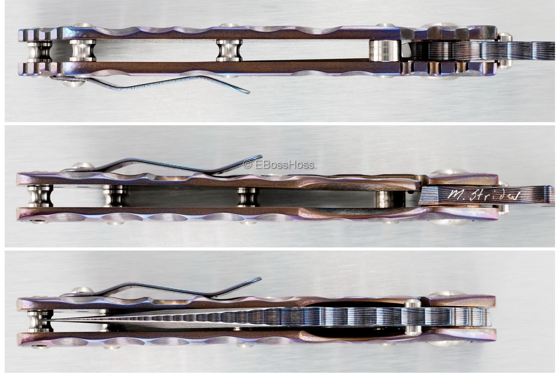 Mick Strider Custom (MSC) Cobalt-Damascus Tanto SMF - Nightmare Dragon-grind