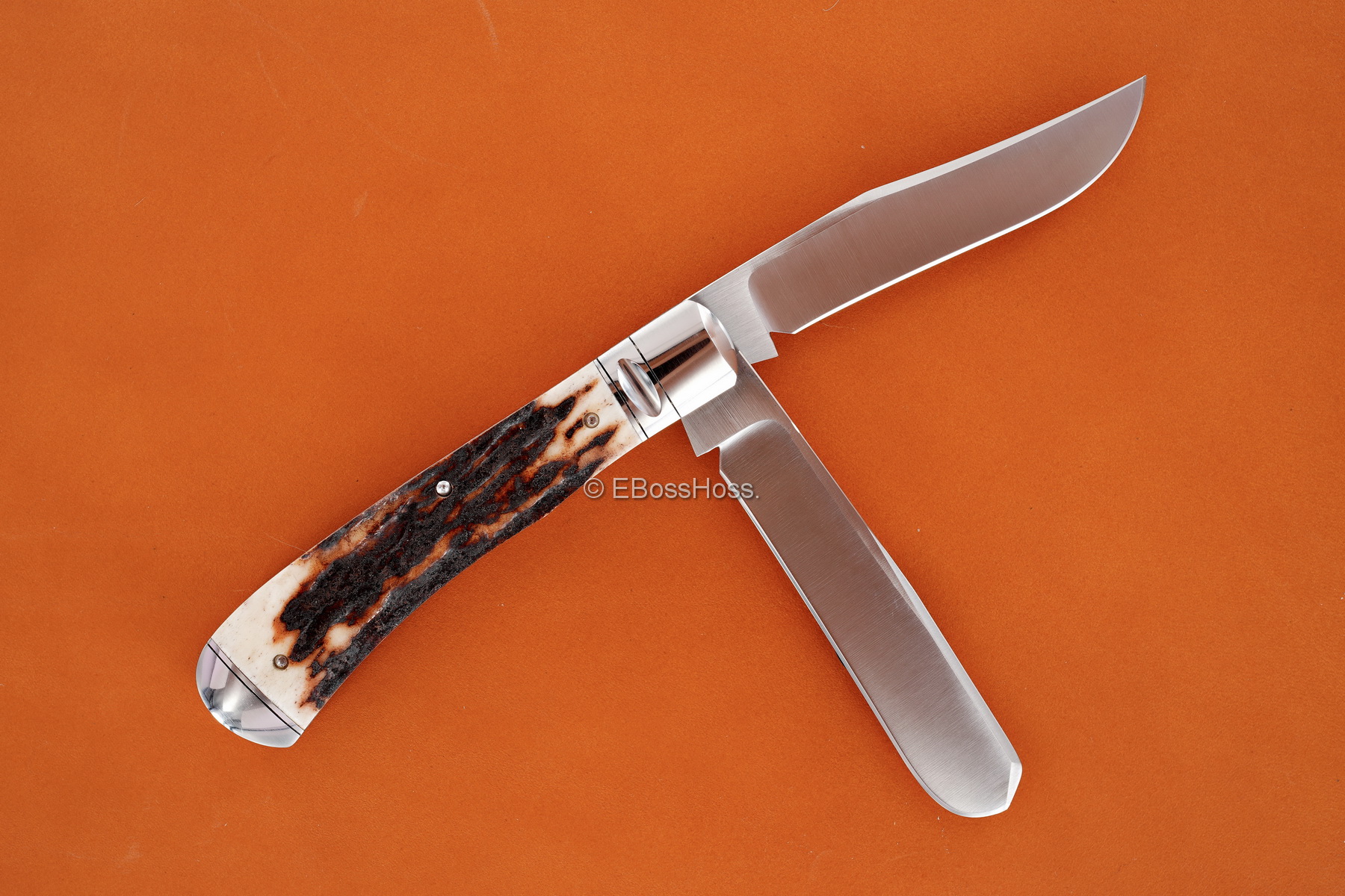 Bill Ruple Custom Stag 2-Blade Trapper