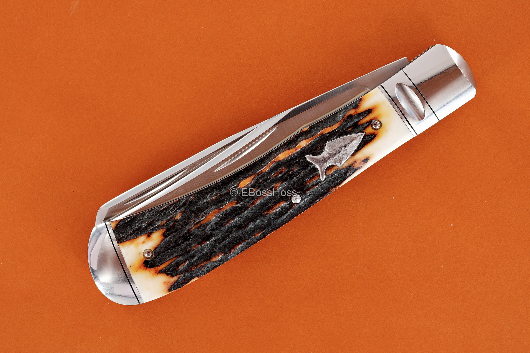 Bill Ruple Custom Stag 2-Blade Trapper