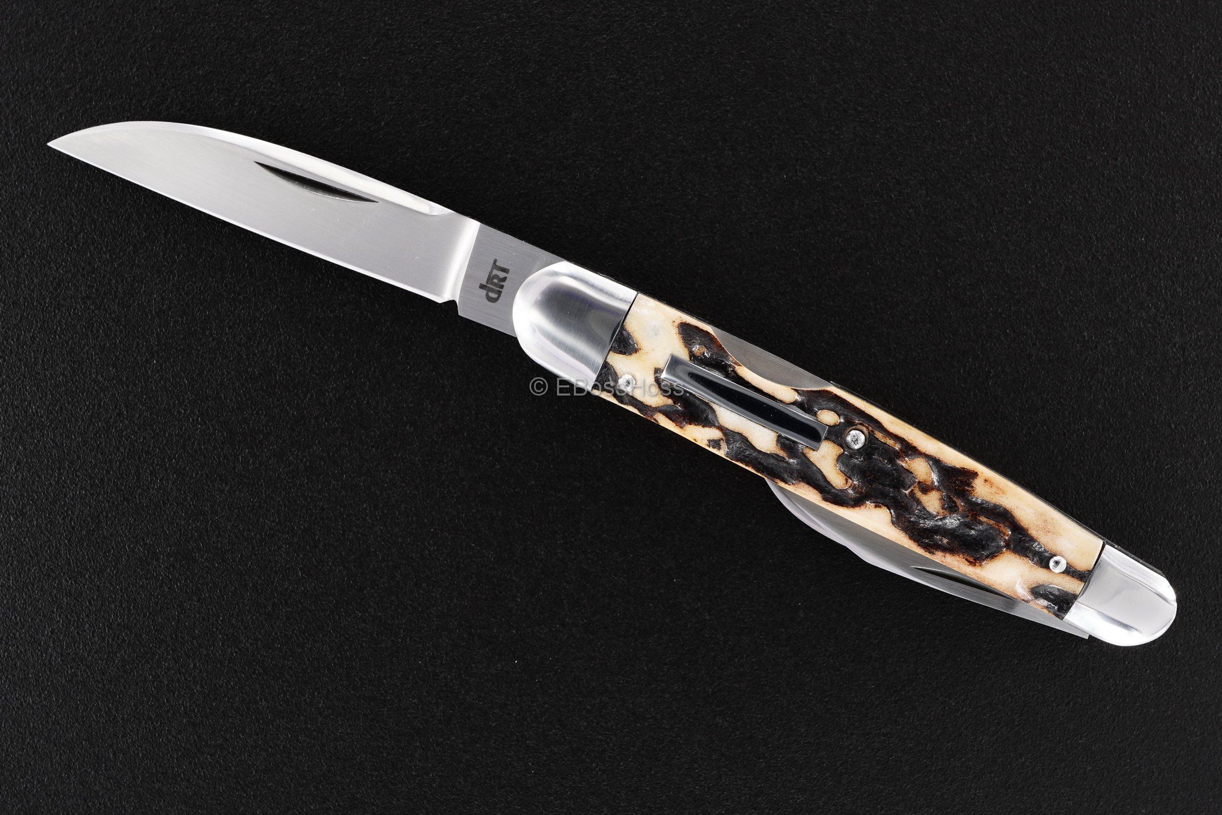 Dr T Knives / David Taber Custom Stag Lockback Whittler