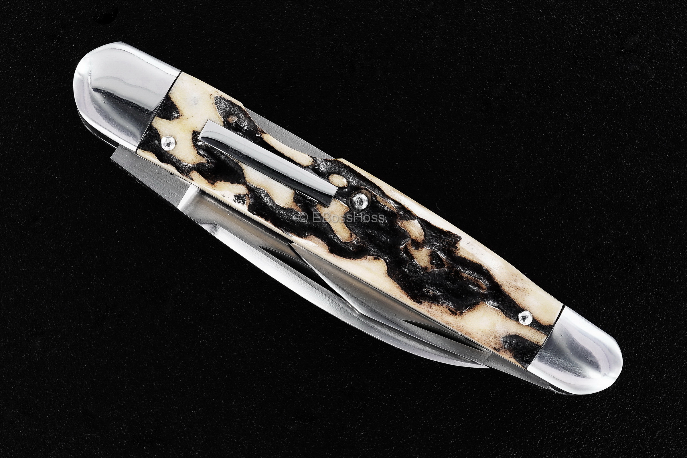 Dr T Knives / David Taber Custom Stag Lockback Whittler