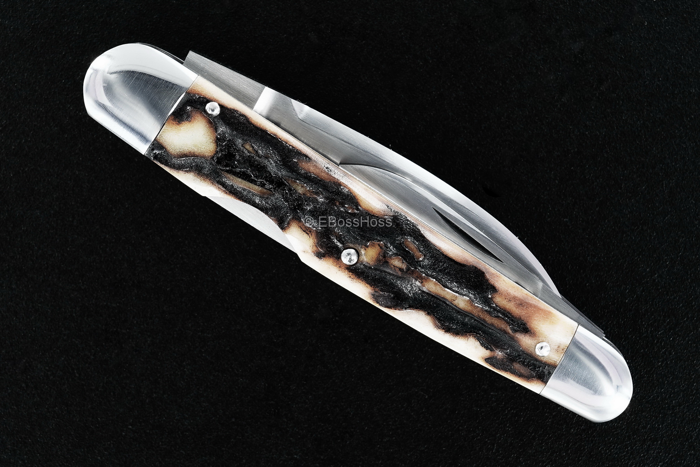 Dr T Knives / David Taber Custom Stag Lockback Whittler