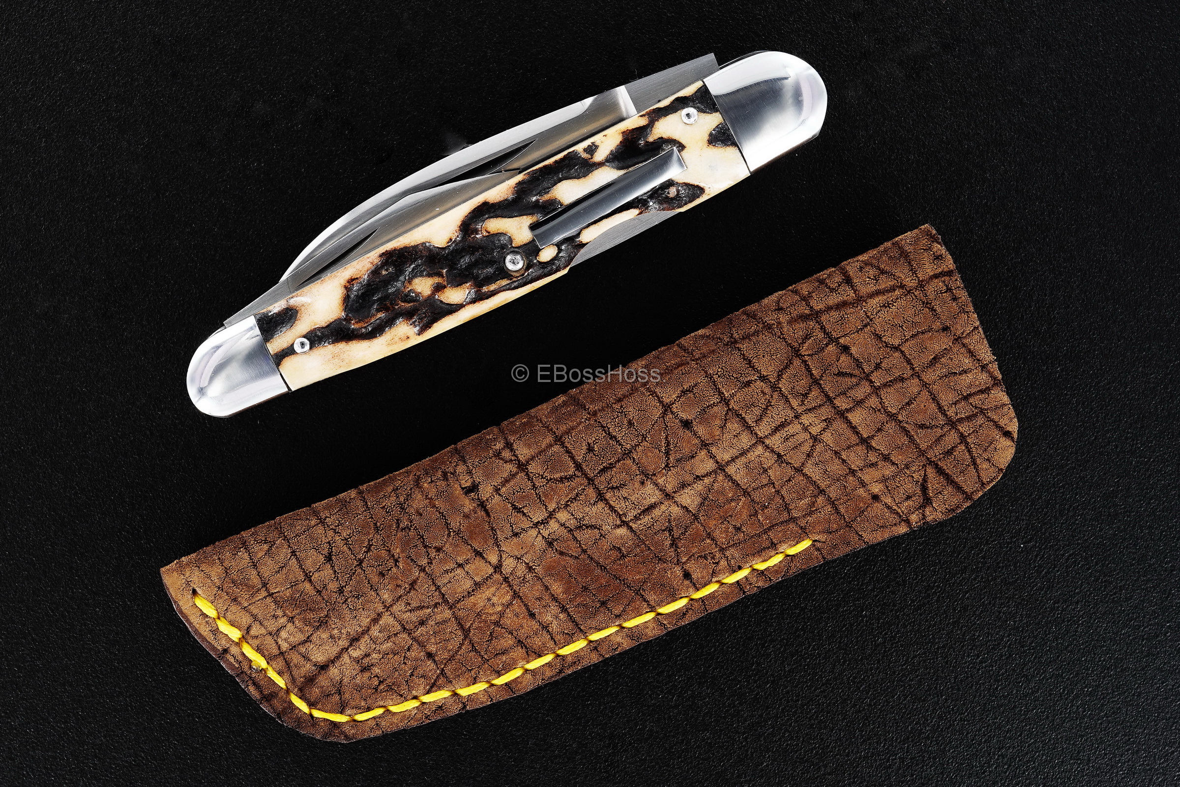Dr T Knives / David Taber Custom Stag Lockback Whittler