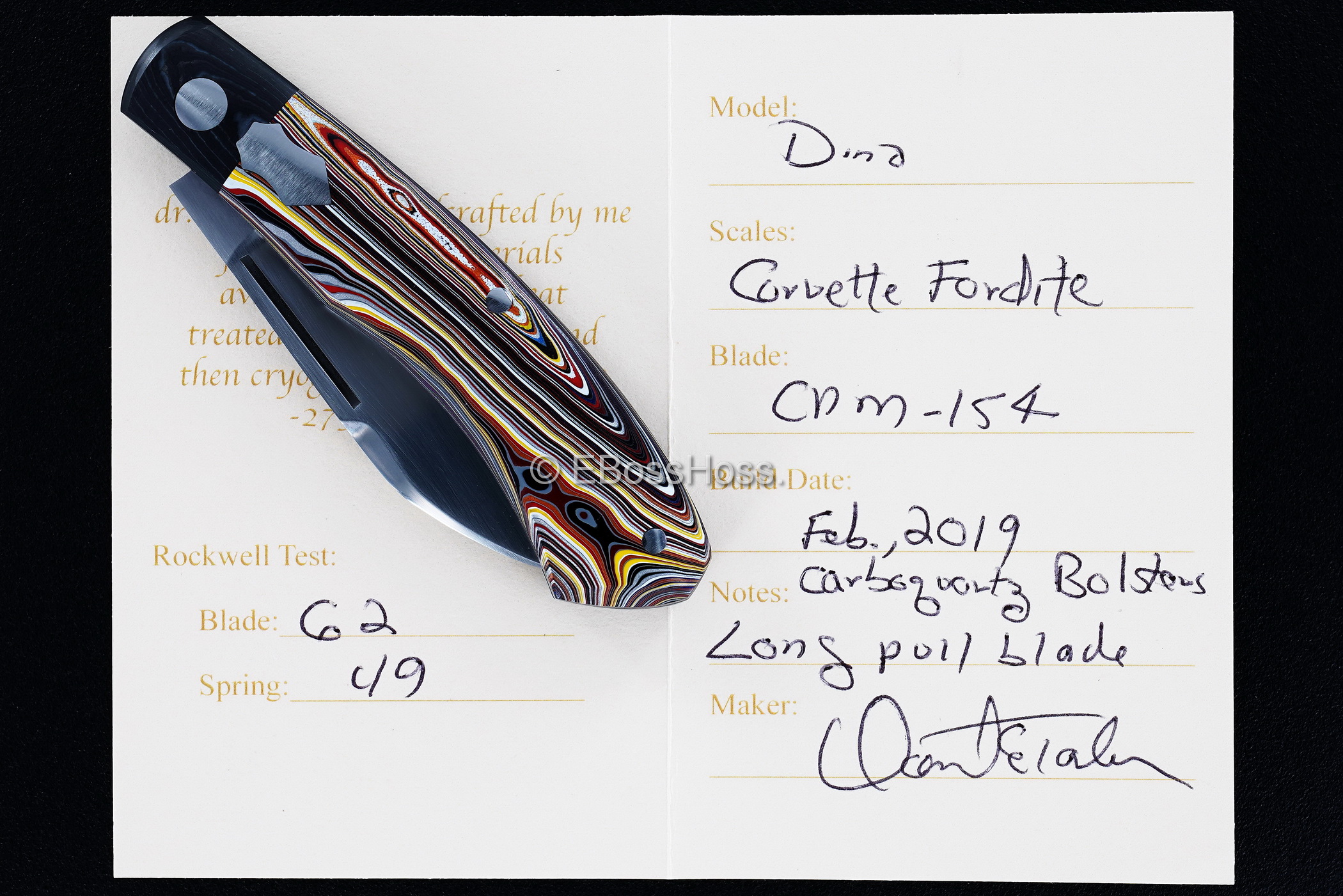 Dr T Knives / David Taber Custom Dino Slip Joint Knife