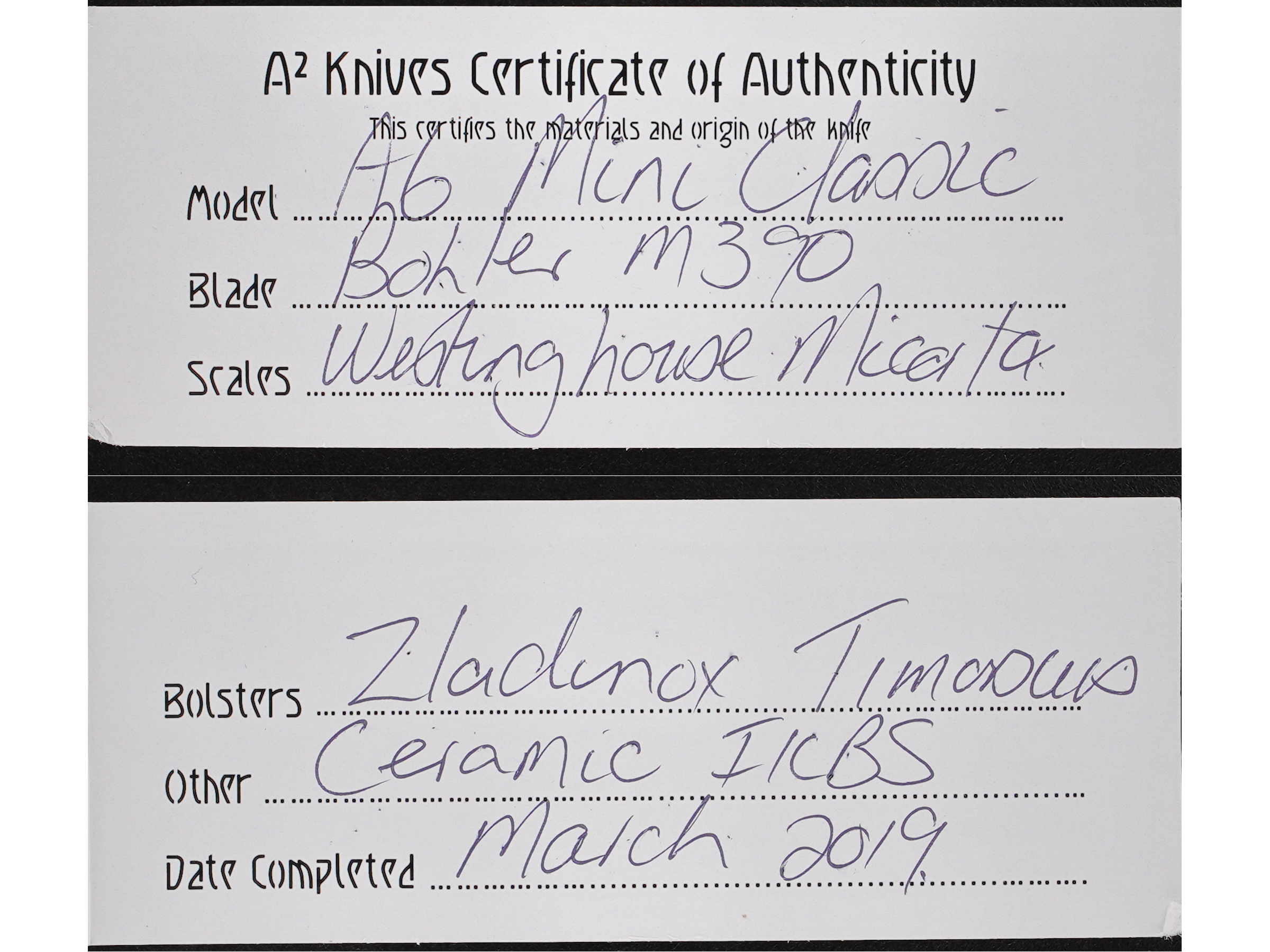 A2 Knives (Andre van Heerden & Andre Thorburn) Custom A6 Mini Very Premium Flipper