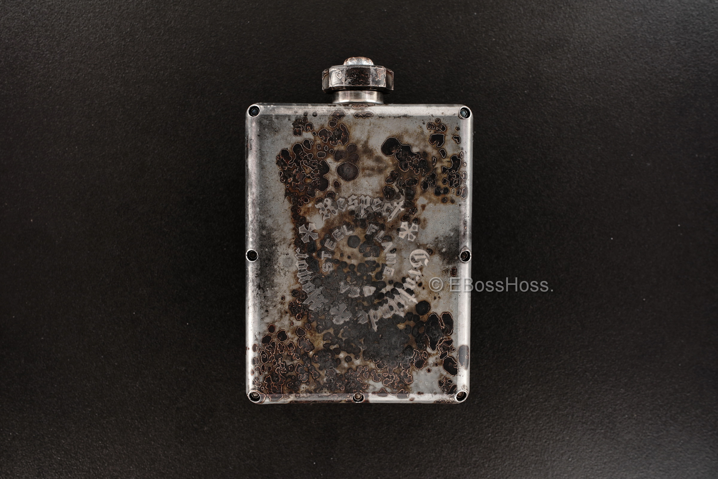 Steel Flame Custom Deluxe Sledge Flask with Dip Stick by Derrick Obatake