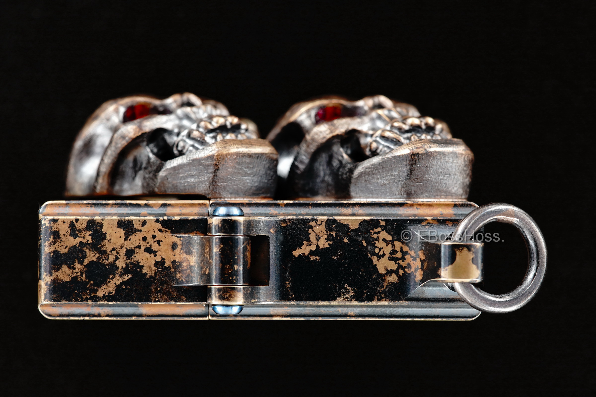 Steel Flame Custom Sledge Lighter - ONE - with XL Hardness Vigilant Skulls -- by Derrick Obatake