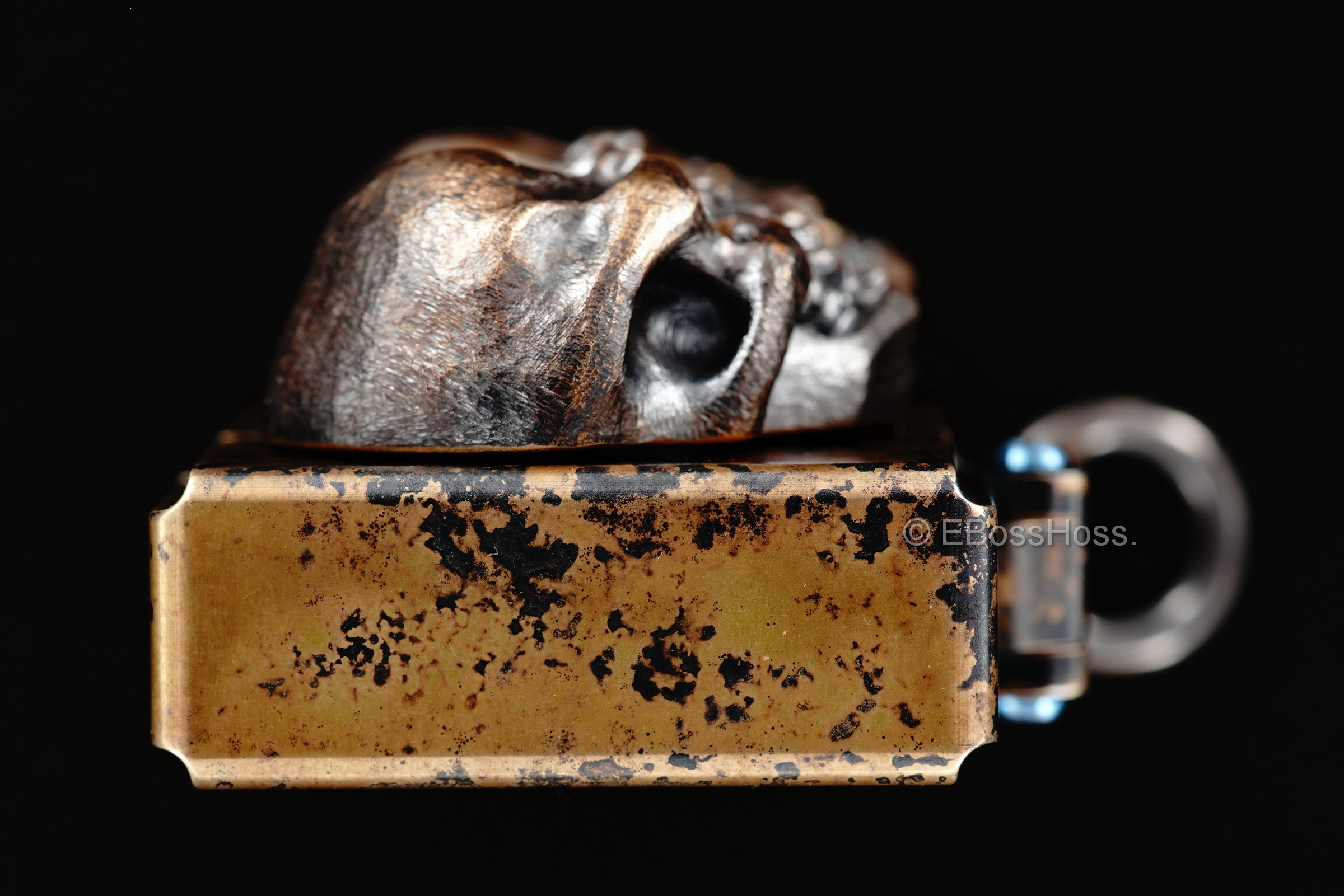 Steel Flame Custom Sledge Lighter - ONE - with XL Hardness Vigilant Skulls -- by Derrick Obatake