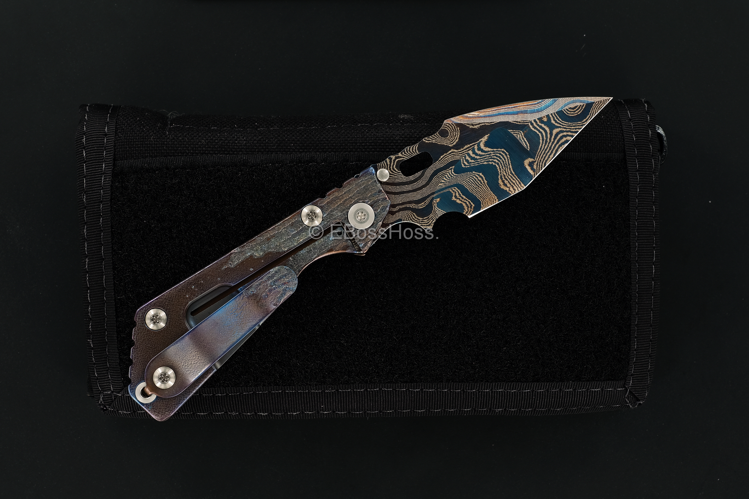 Mick Strider Custom (MSC) Nightmare Tanto Cobalt-Damascus PT