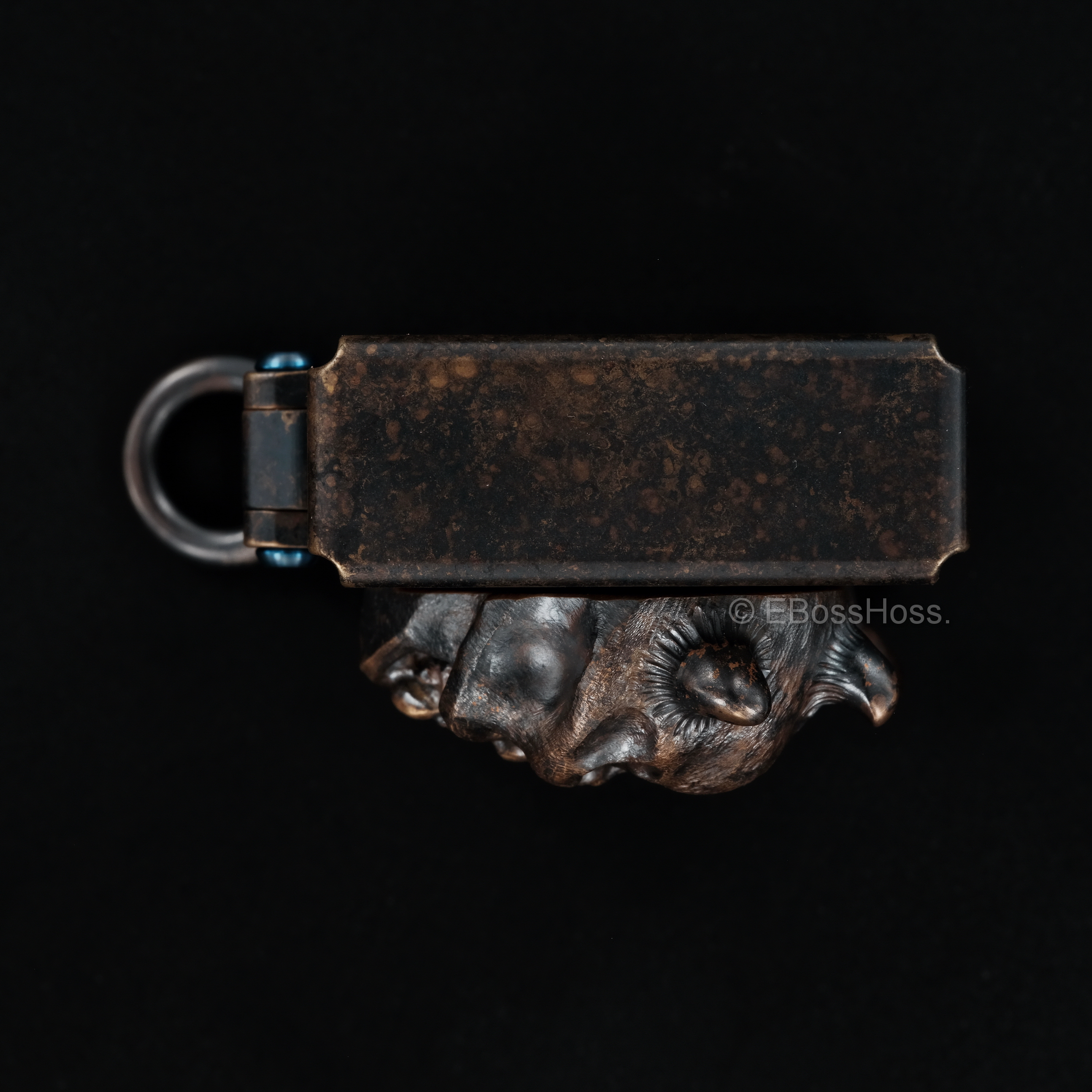 Steel Flame Custom Sledge Lighter - ONE - with XL Haynna Vigilant Skulls -- by Derrick Obatake