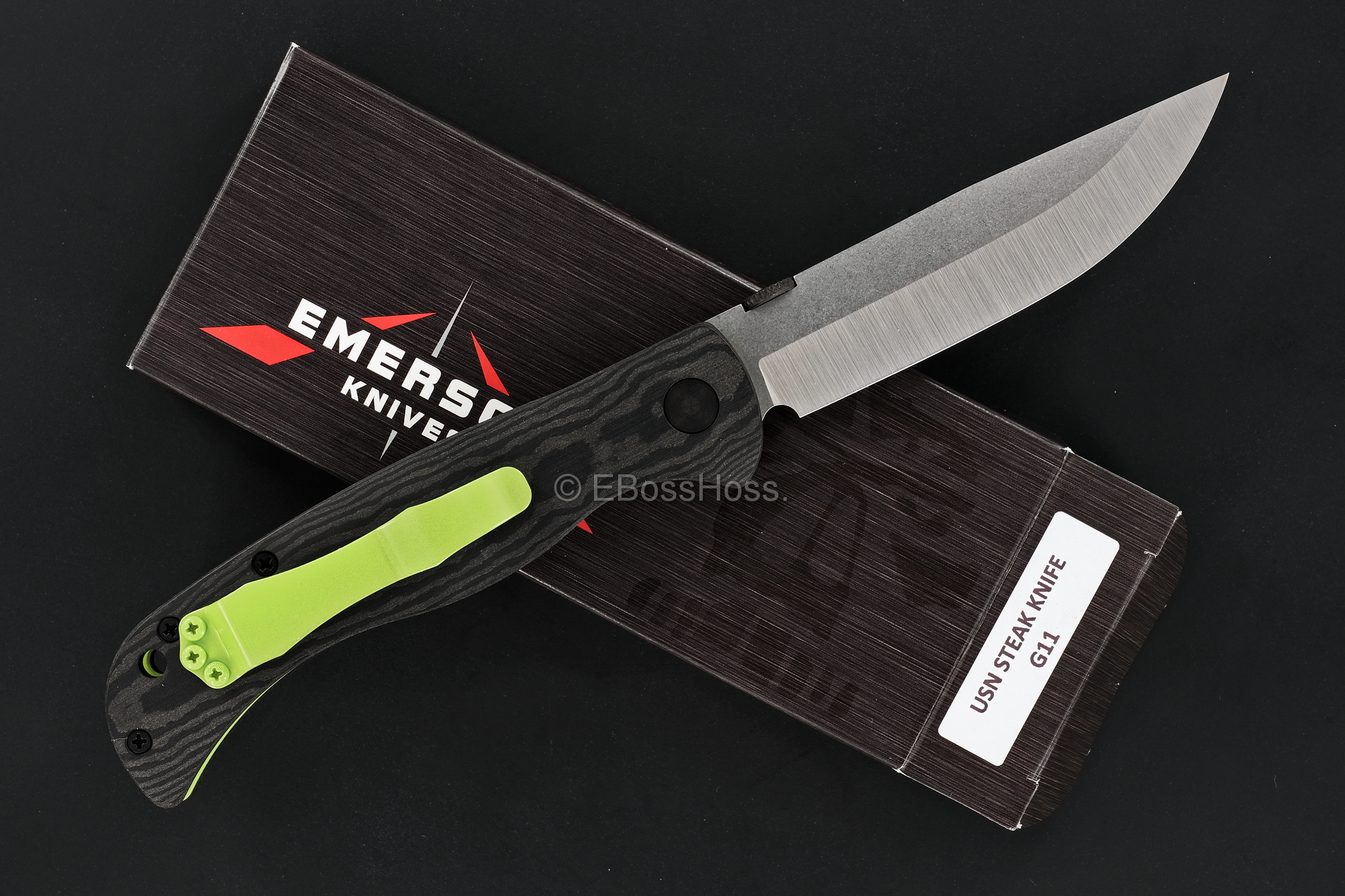 Ernie Emerson Hand-ground USN Folding Steak Knife - Richlite Handles