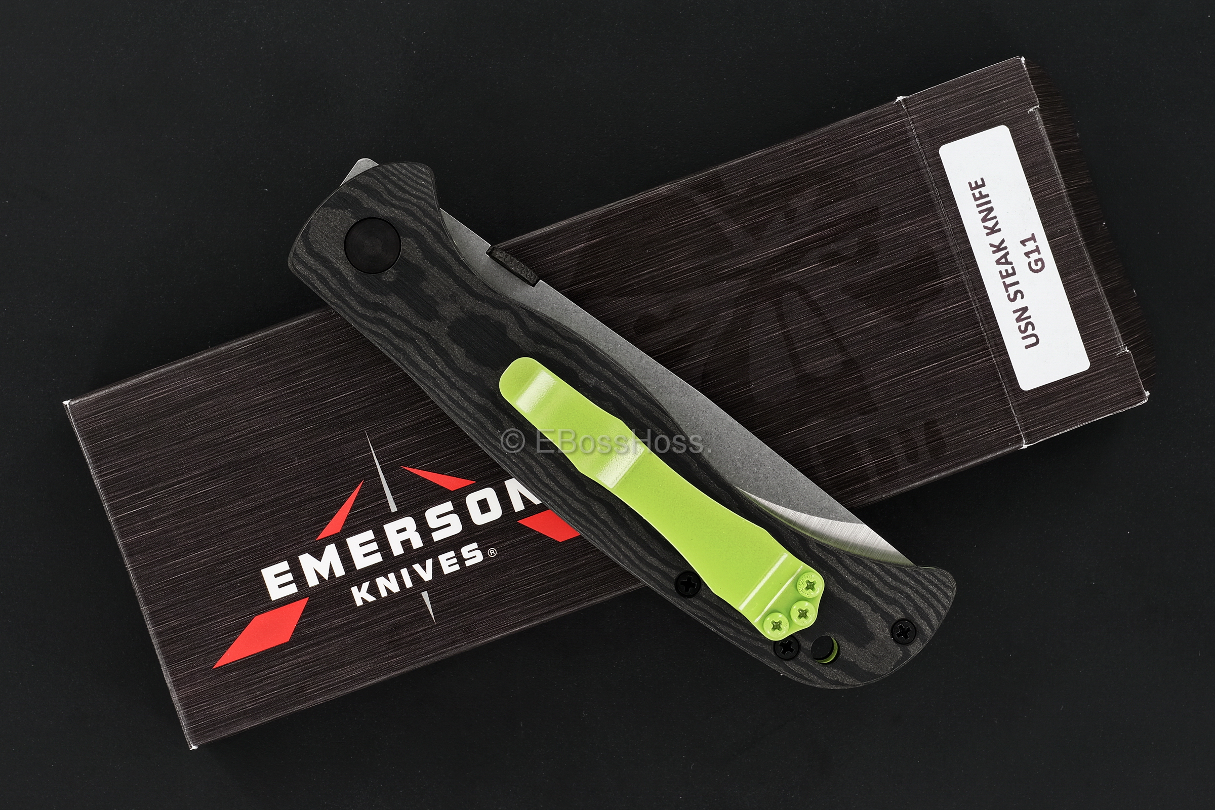 Ernie Emerson Hand-ground USN Folding Steak Knife - Richlite Handles