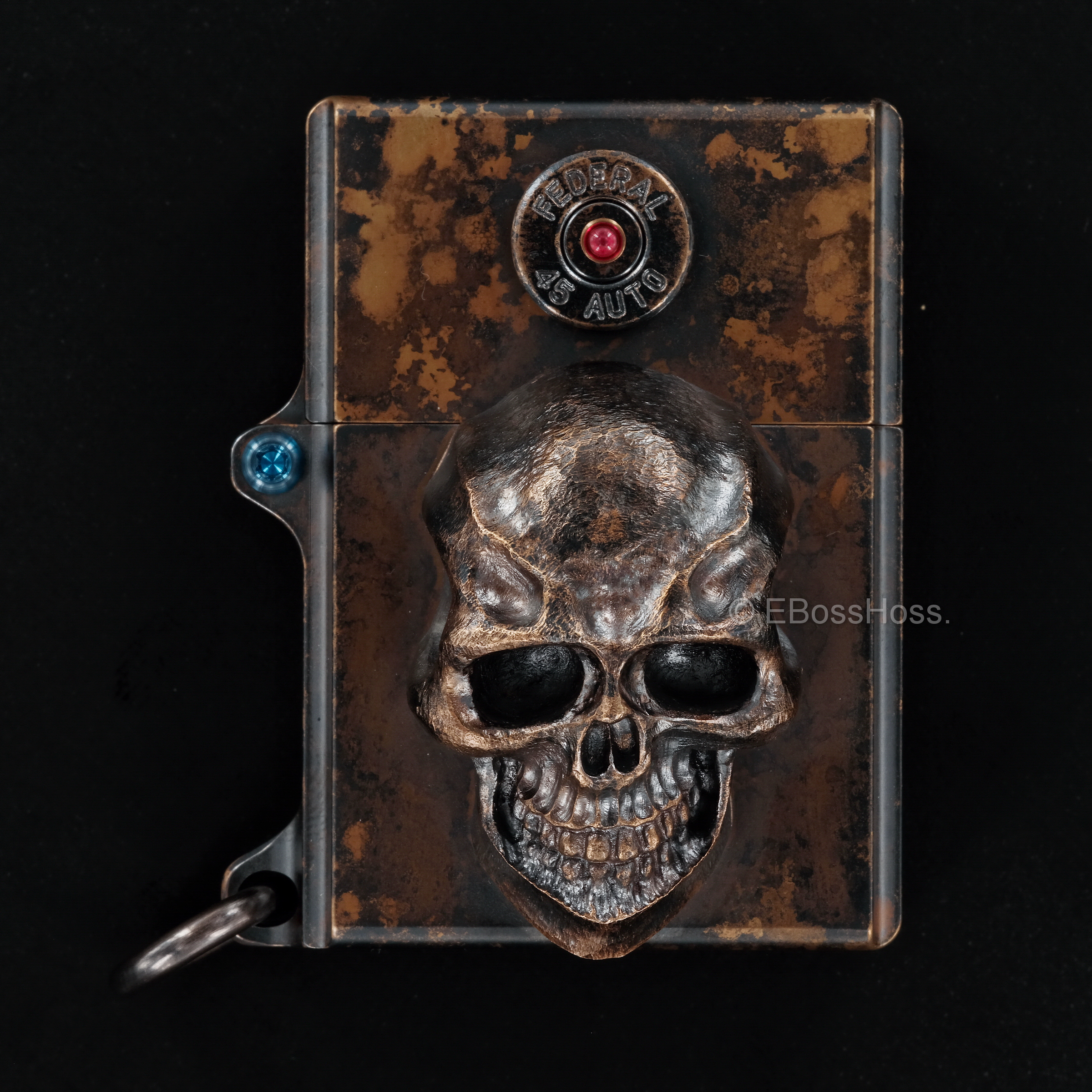 Steel Flame 3D Sledge Lighter - ONE - with XXL Darkness Skull & Vigilant 45 Casing -- by Derrick Obatake
