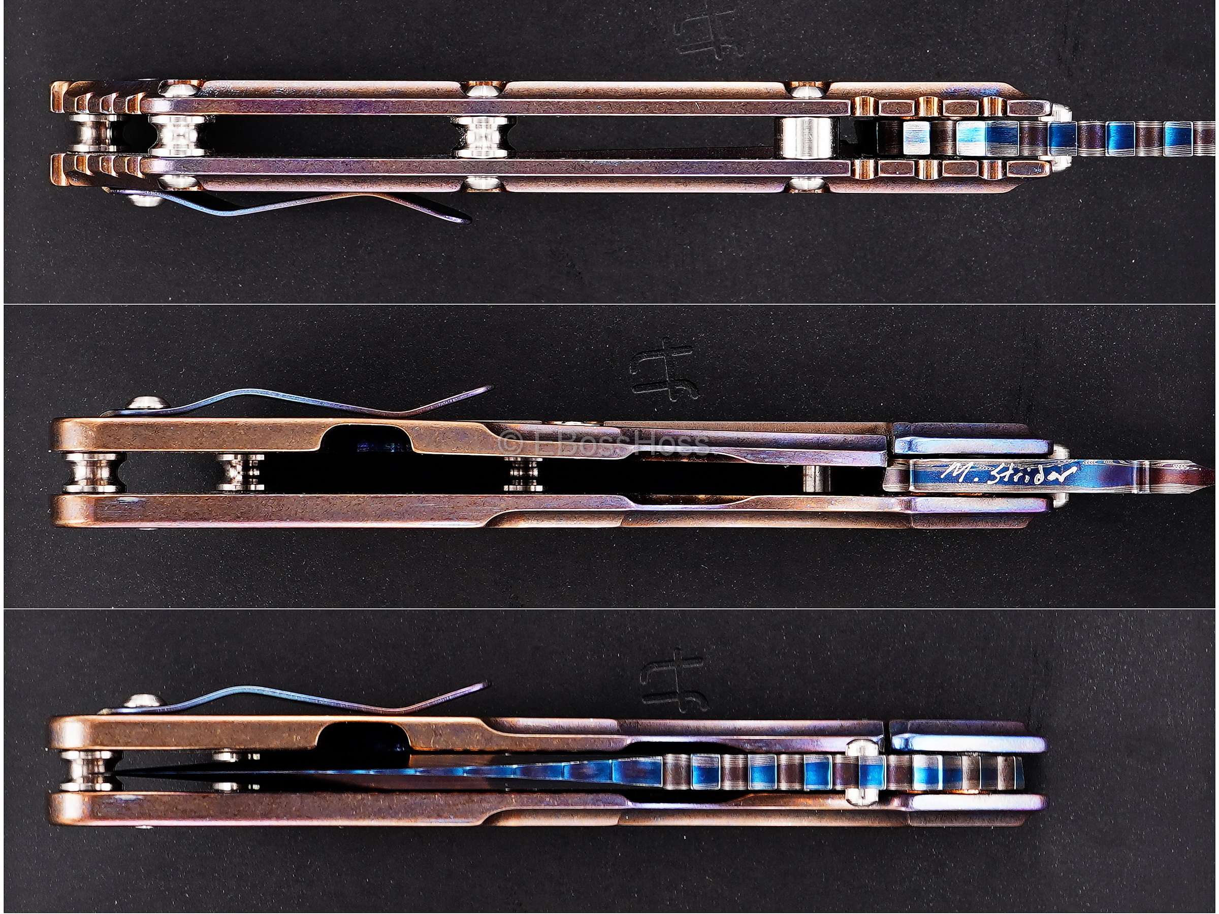 Mick Strider Custom (MSC) Cobalt-San Mai Damascus XL - Nightmare Tanto