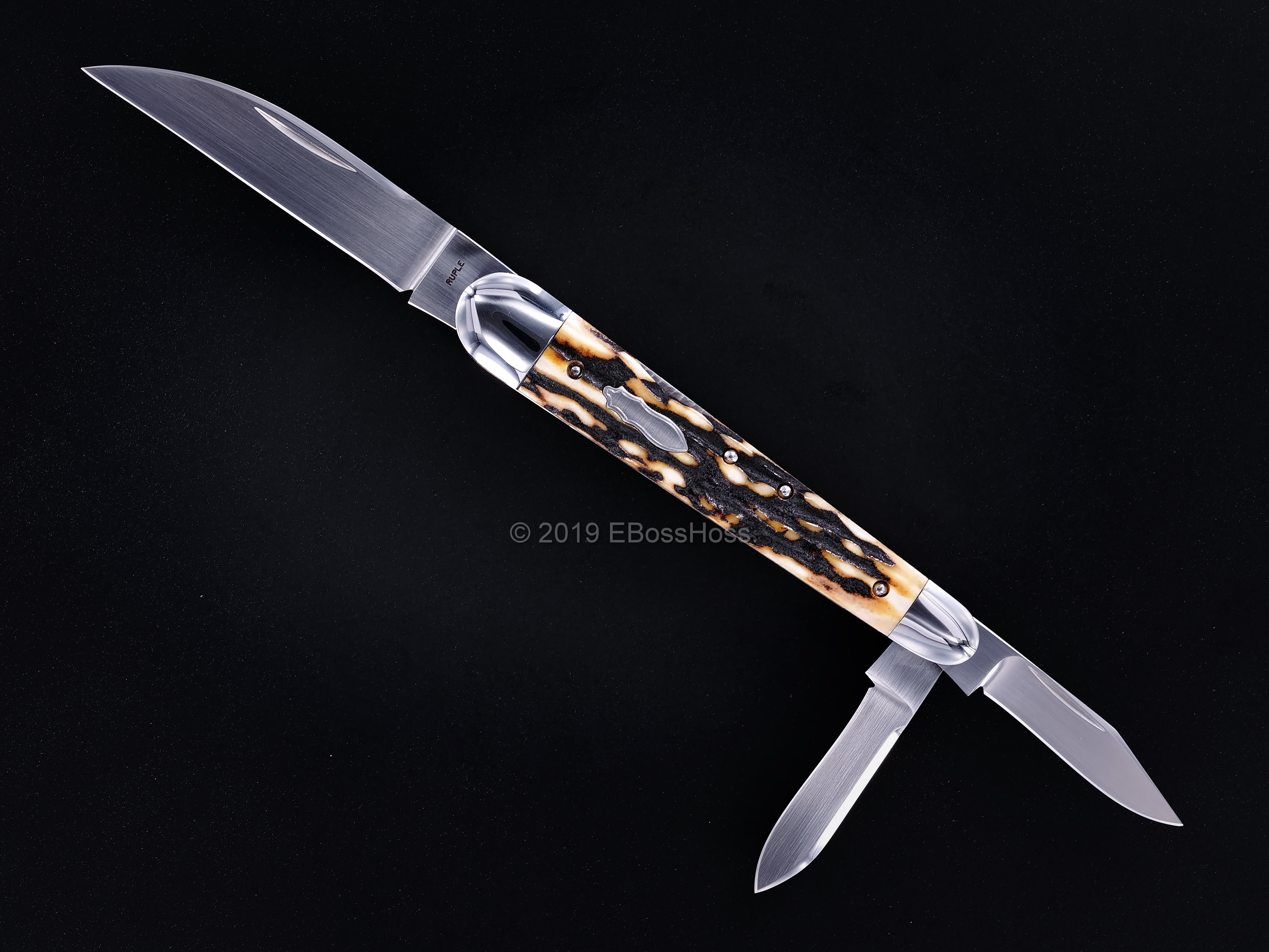 Bill Ruple Custom Stag Lockback Whittler