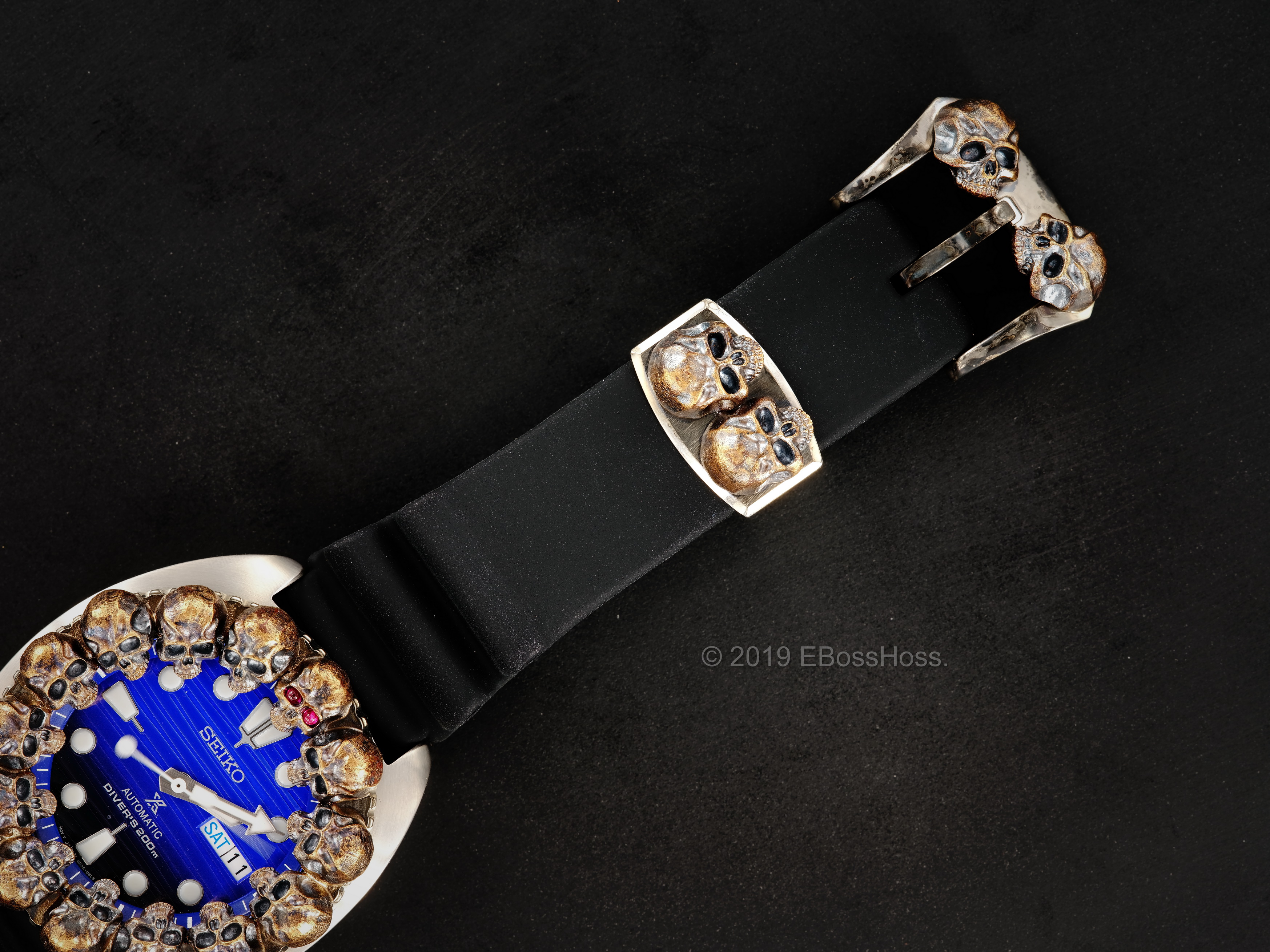 Steel Flame Custom Skulls Vigilant ONE Seiko Turtle Limited Edition Prospex SRPC91 SAVE THE OCEAN - by Derrick Obatake