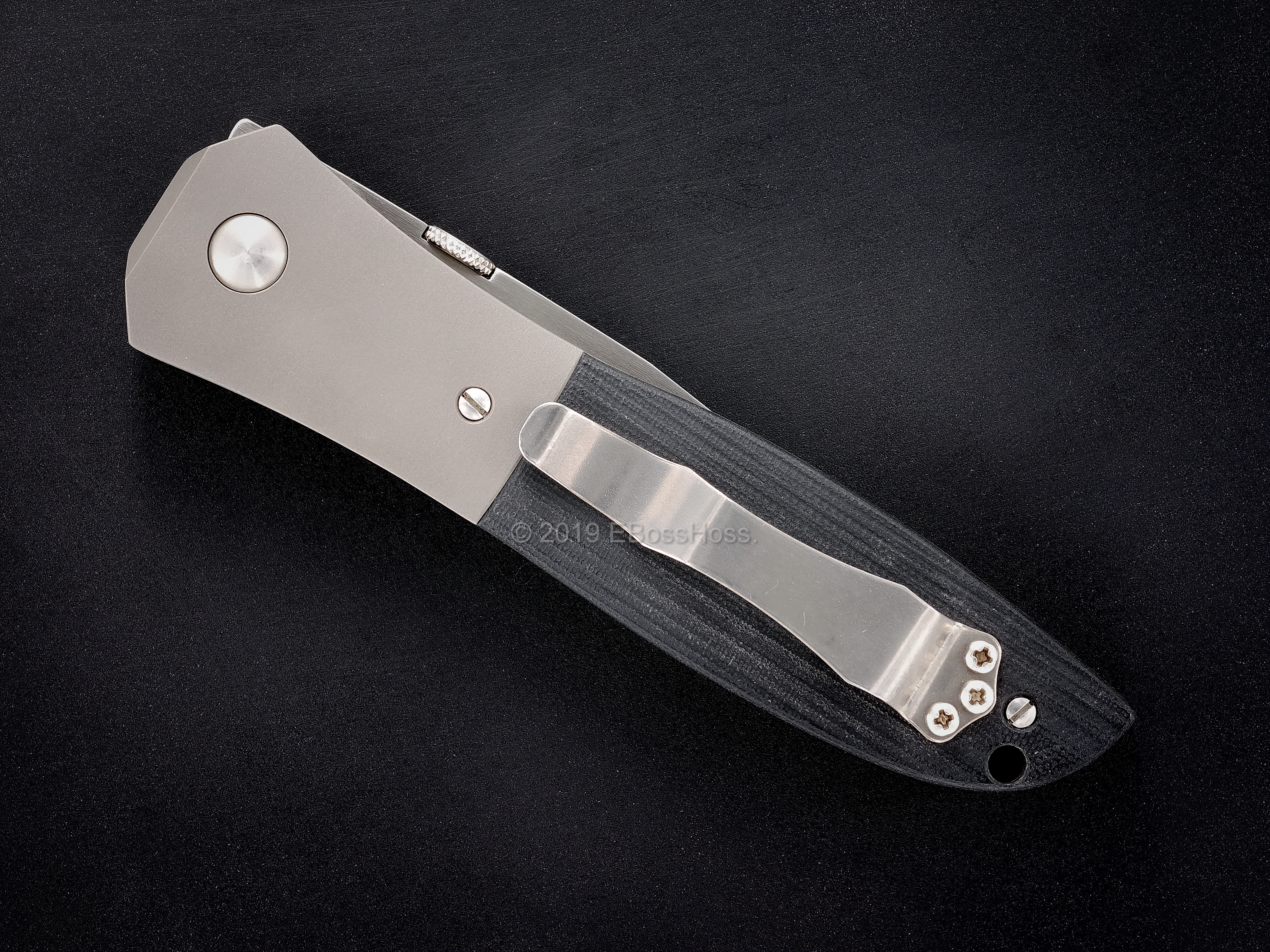 Ernie Emerson Custom Black-handled Chisel-ground Viper 3 (aka: MV-3)