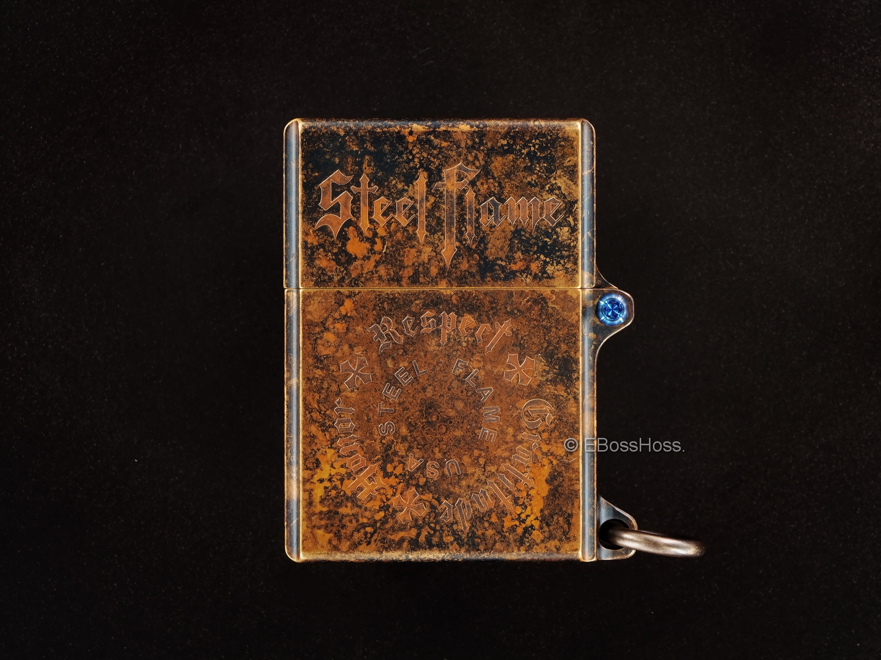 Steel Flame -ONE- Custom Vigilant Skulls Sledge Lighter -- by Derrick Obatake