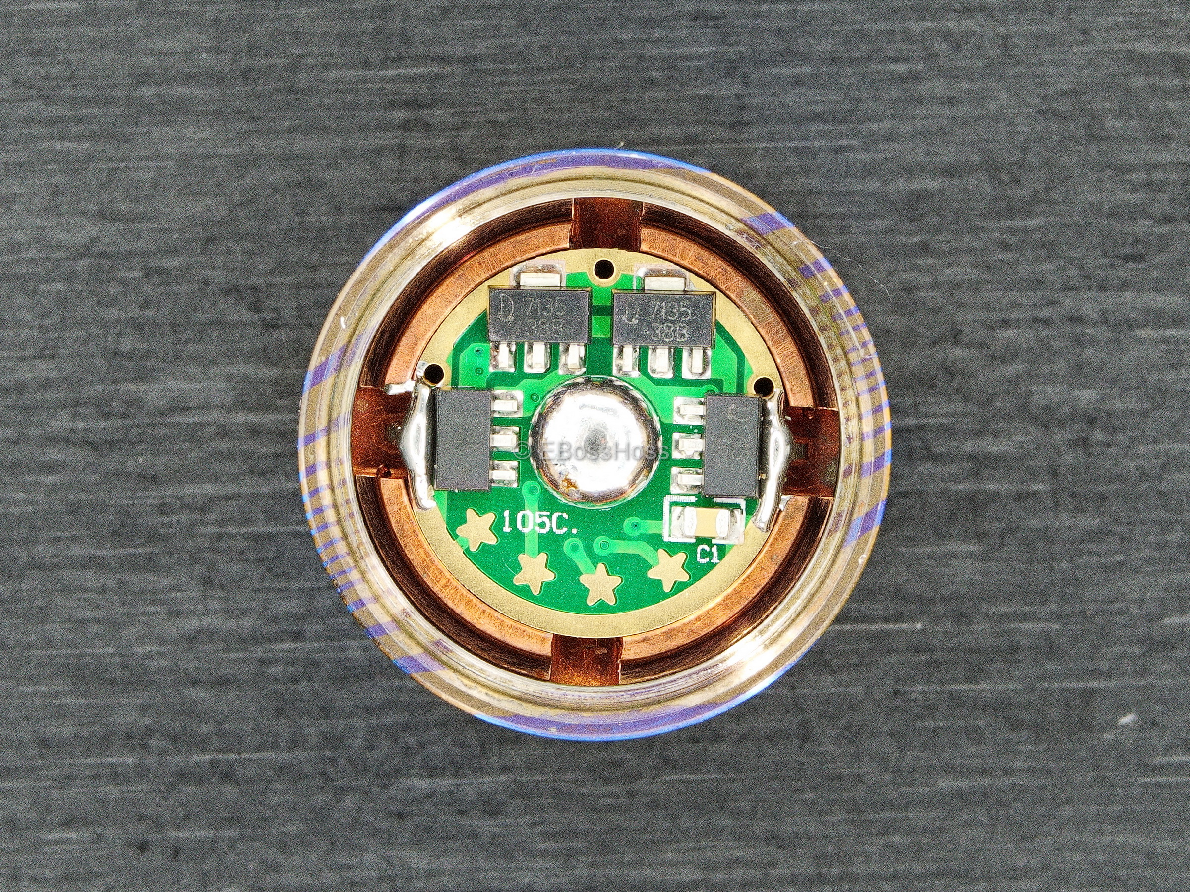 Hanko Machine Works Custom Twisted Timascus Trident with 12 Trits