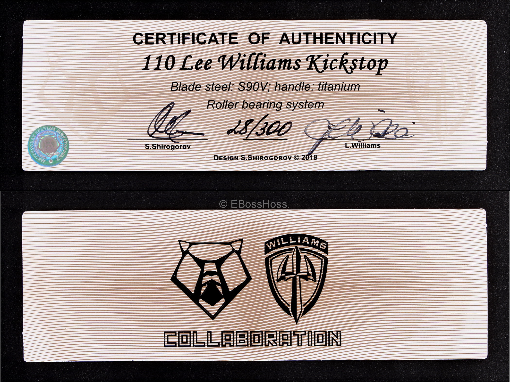 Sergey Shirogorov, Williams Ltd Ed Collaboration Model 110 Kickstop Flipper #28