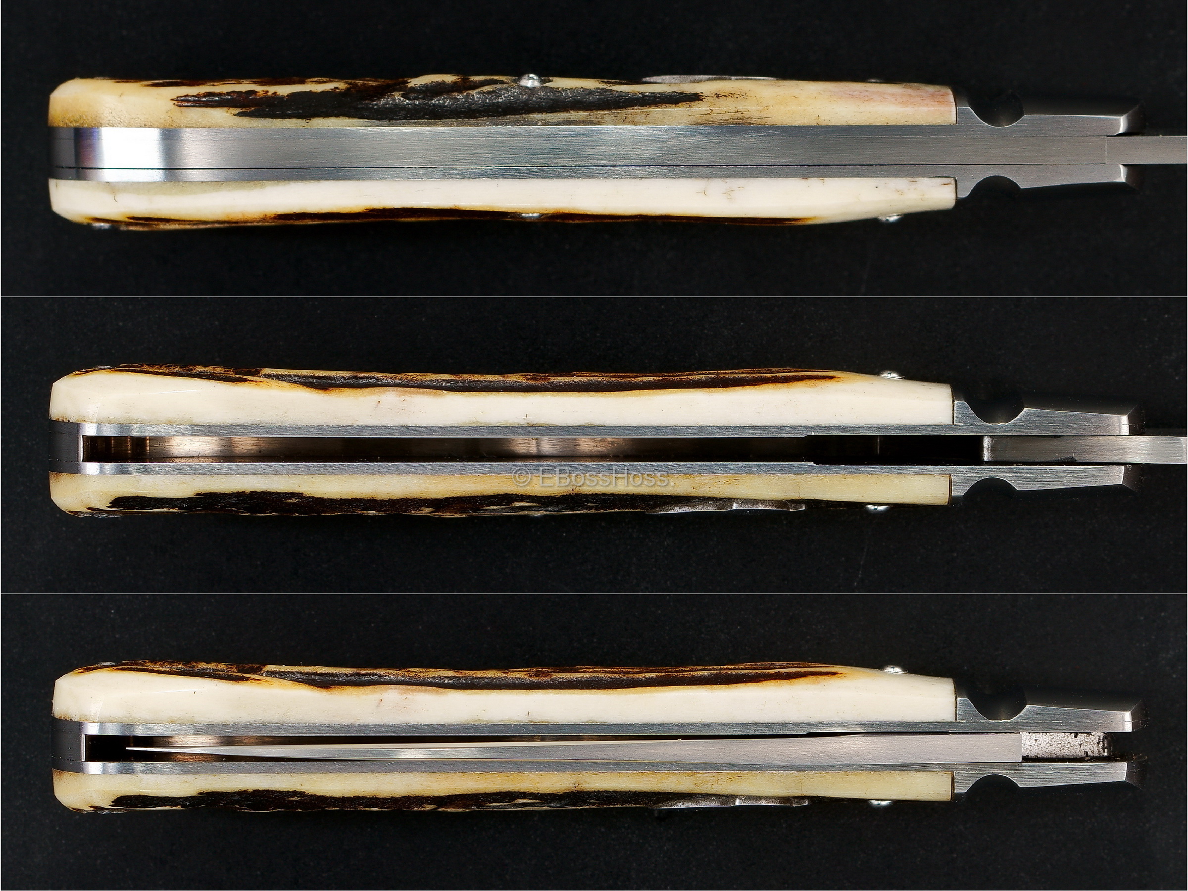 Dr T Knives / David Taber Custom Bolstered Sambar Stag Zulu Spear Slipjoint