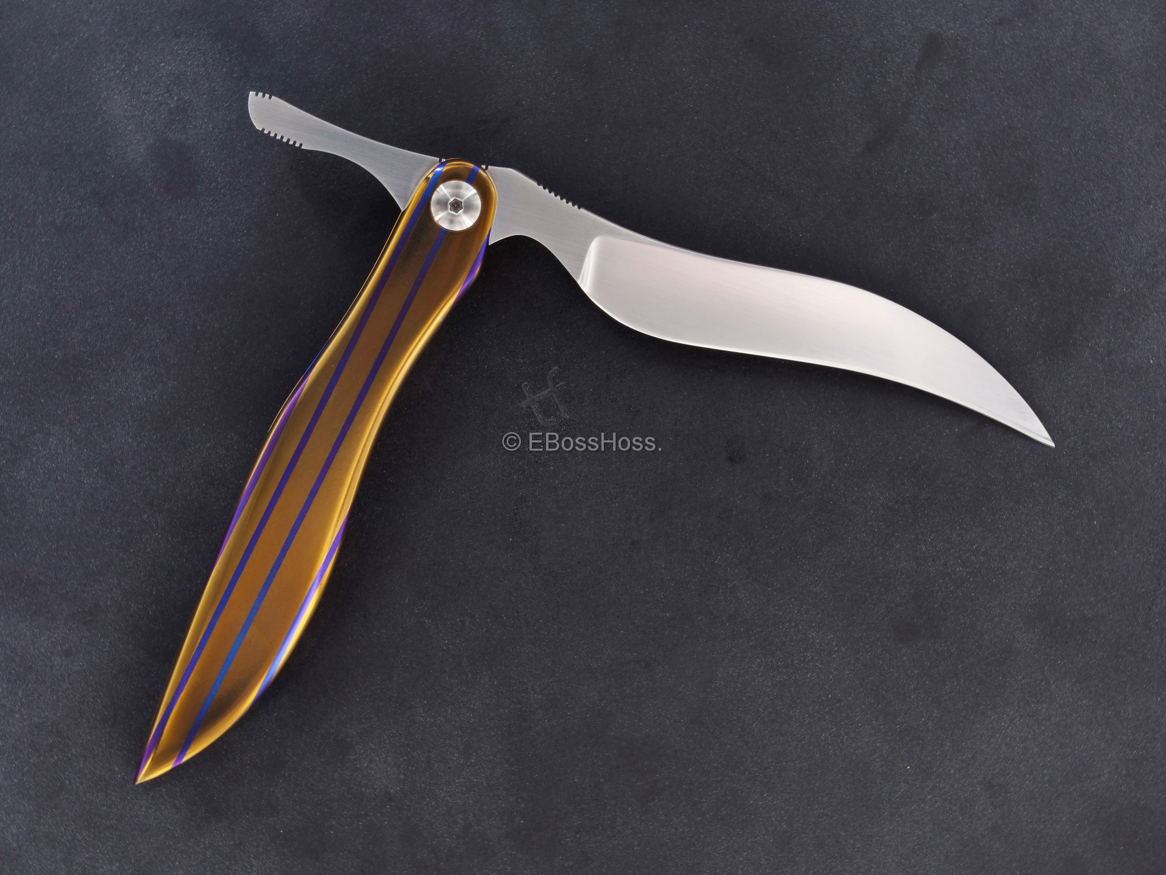 Jim Smyth Custom Timascus Mantis Swinger Straight Razor