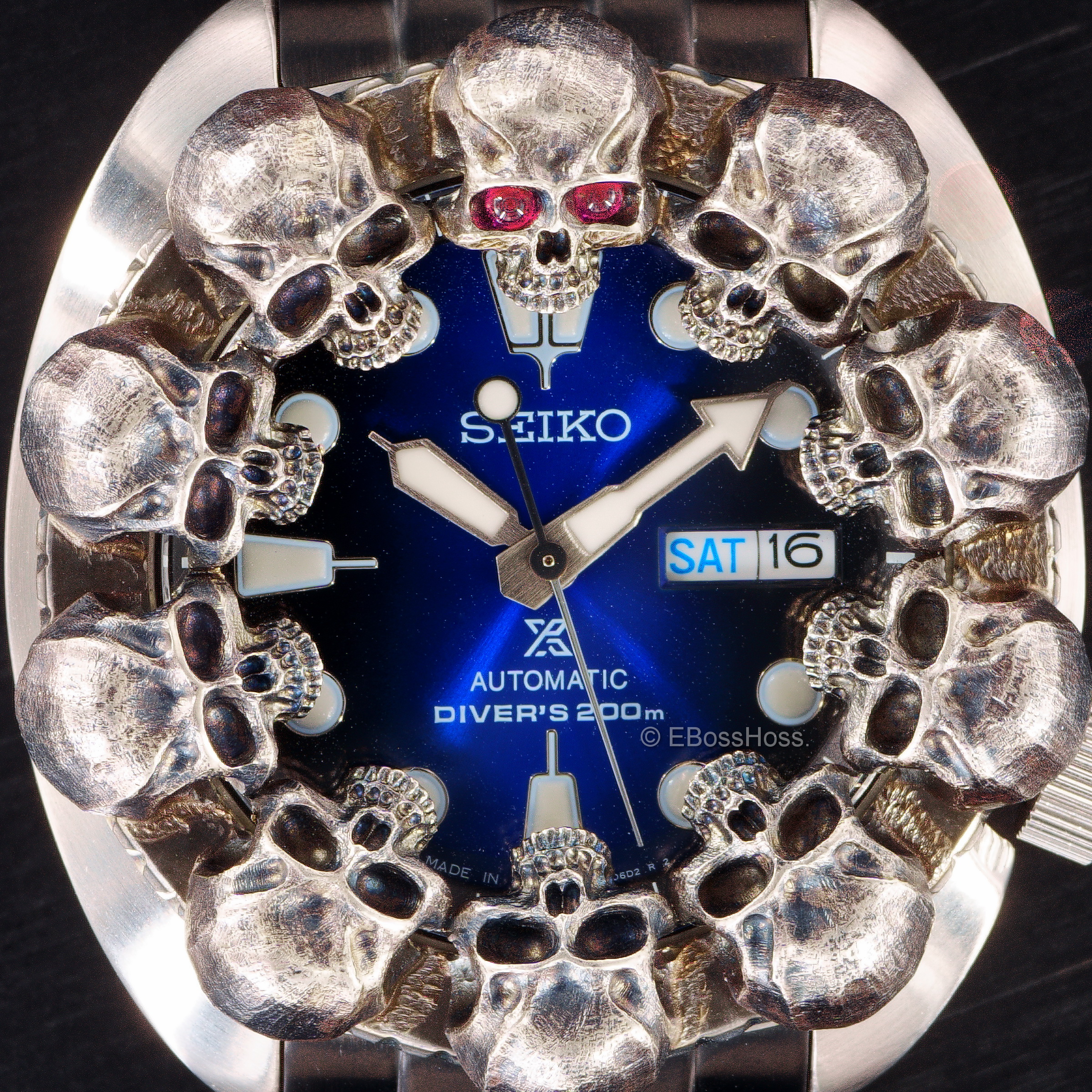 Steel Flame Custom Skulls Vigilant ONE Seiko Prospex Automatic Divers 200m 4R36-04Y0 - by Derrick Obatake