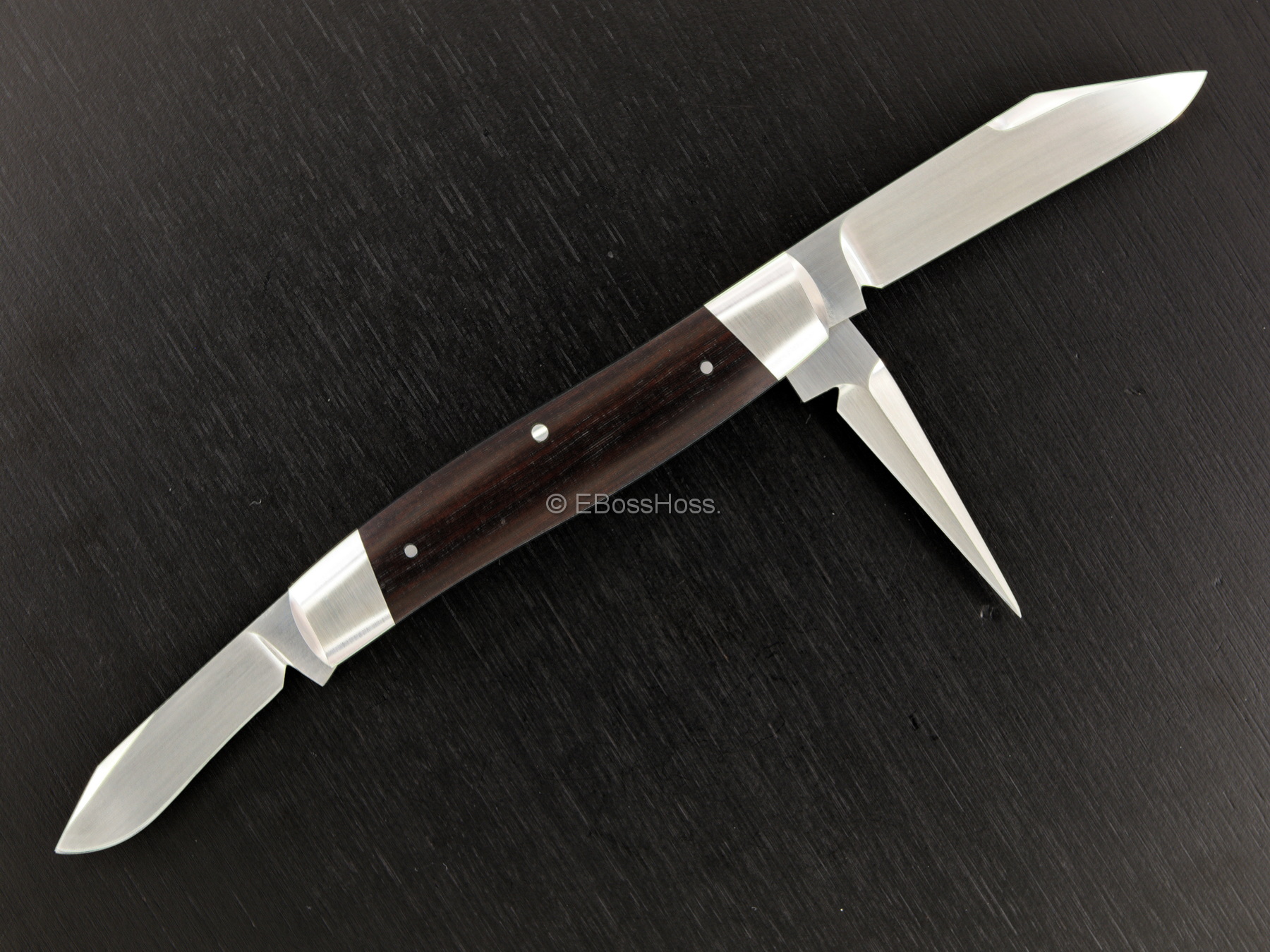 Tom Ploppert Custom Diamond Edge Cattle Knives Set with Display Case