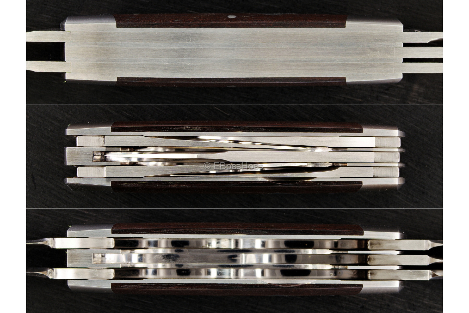 Tom Ploppert Custom Diamond Edge Cattle Knives Set with Display Case