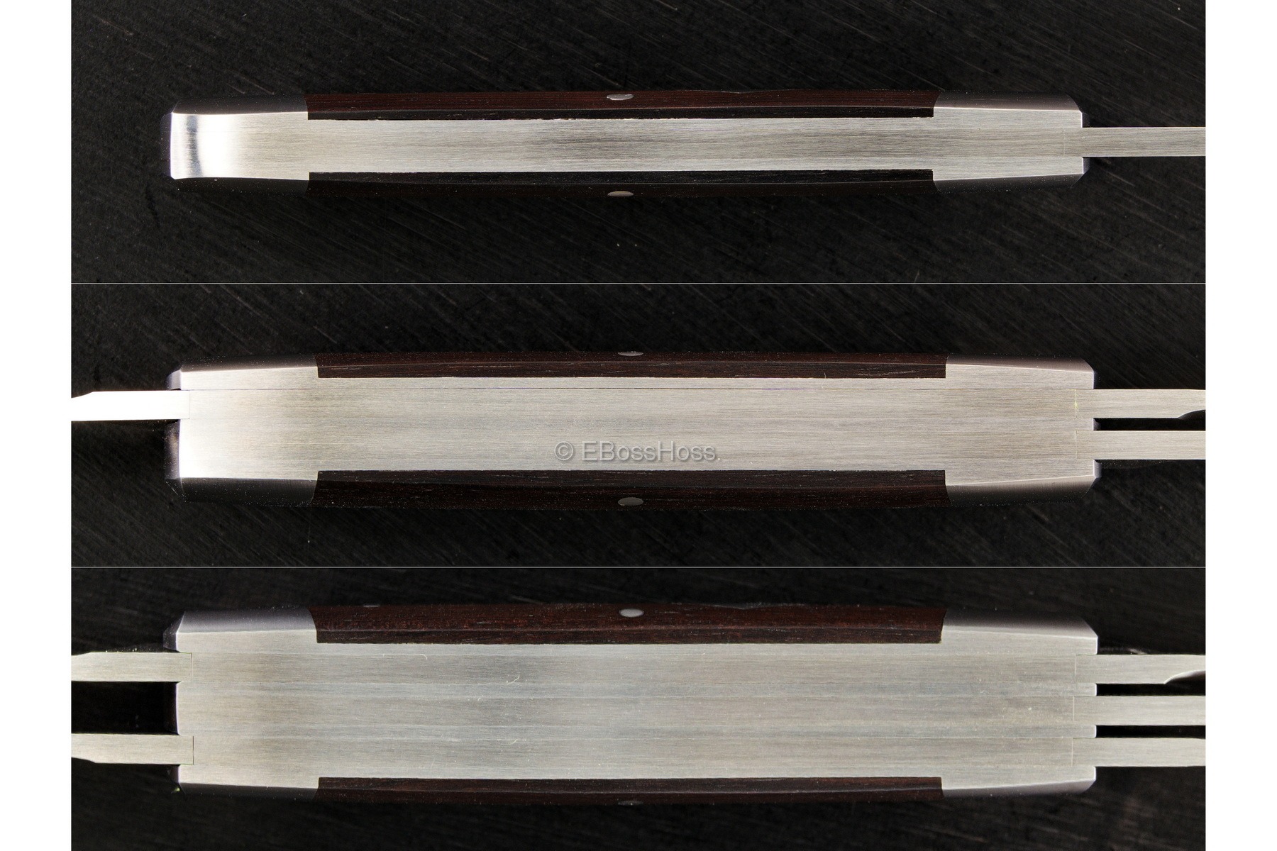 Tom Ploppert Custom Diamond Edge Cattle Knives Set with Display Case