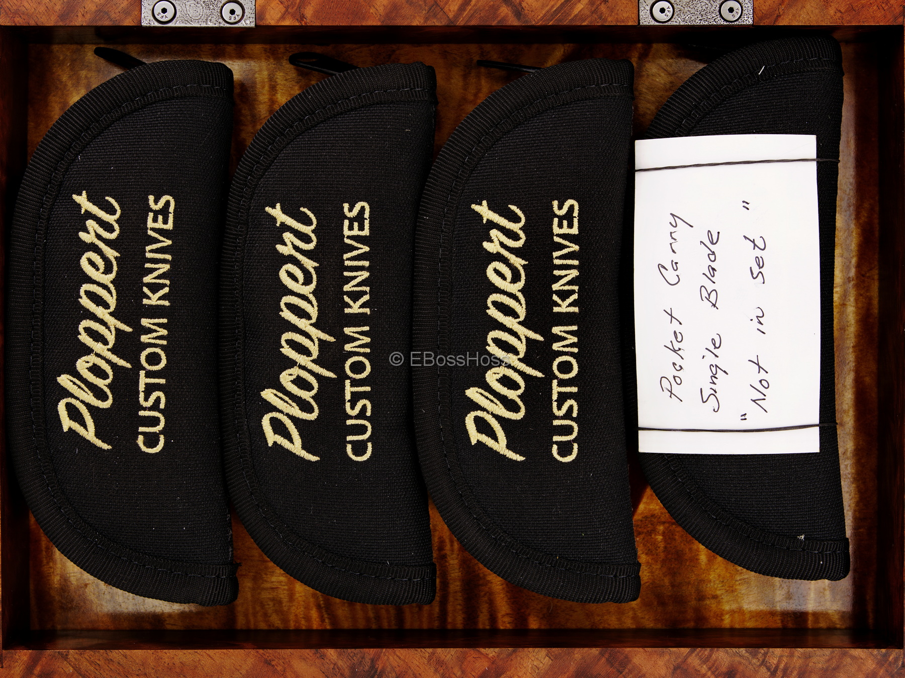 Tom Ploppert Custom Diamond Edge Cattle Knives Set with Display Case