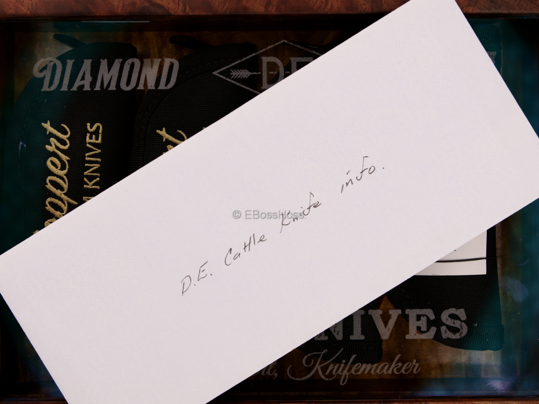 Tom Ploppert Custom Diamond Edge Cattle Knives Set with Display Case