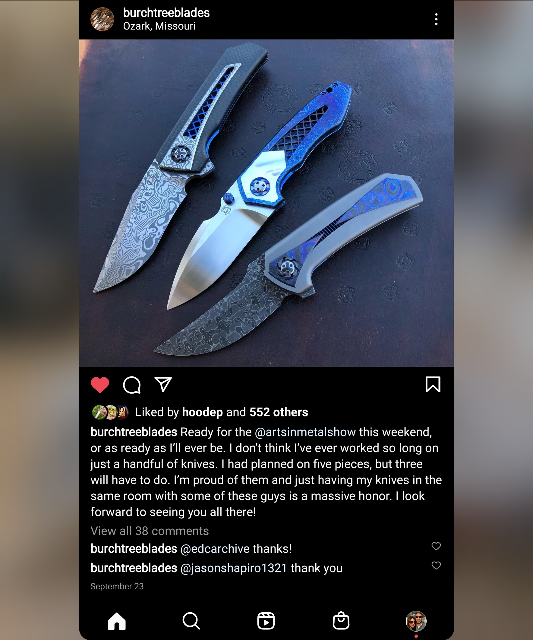 Michael Burch (Burchtree Bladeworks) Custom Very Deluxe Scaglione Flipper