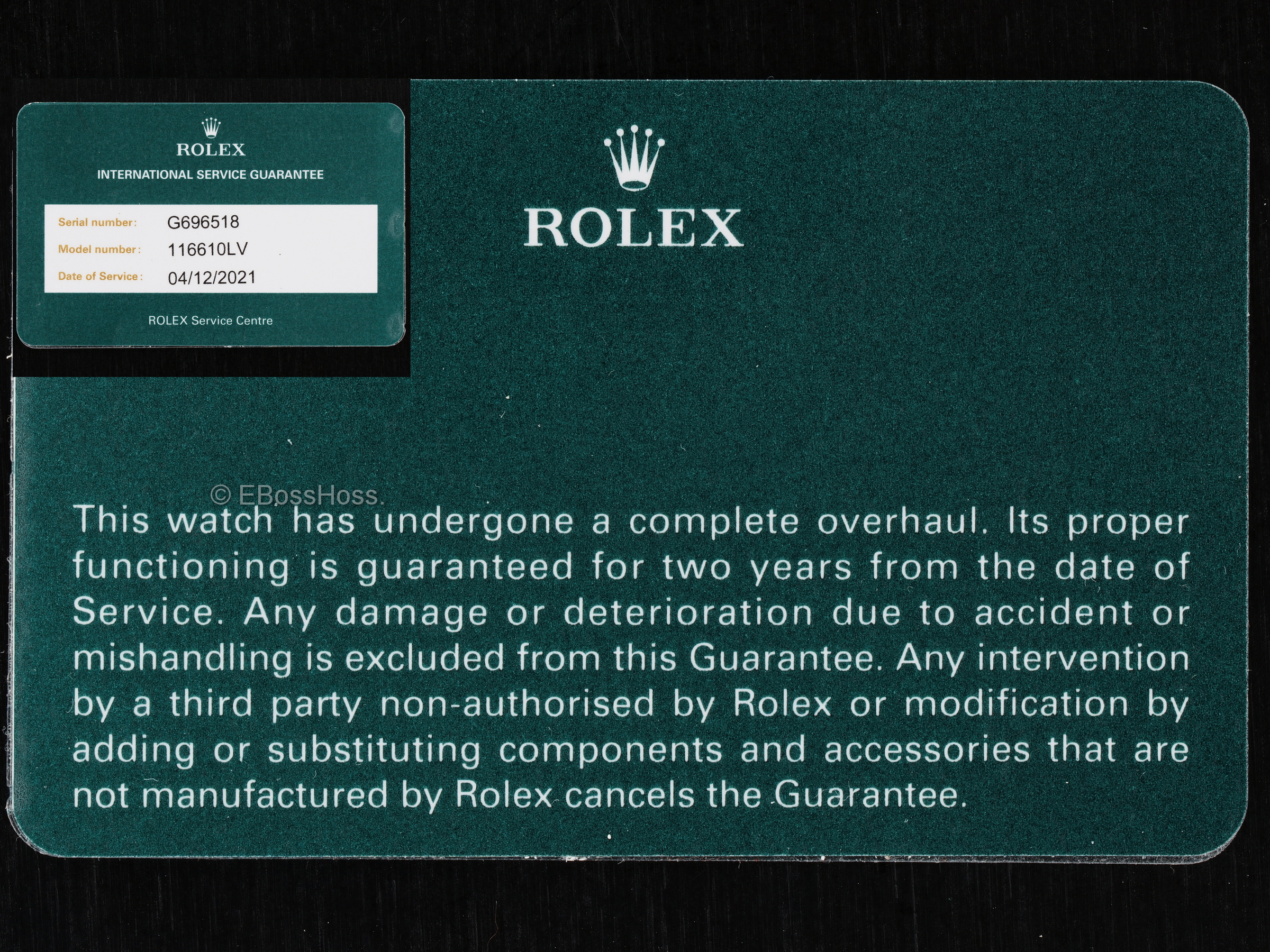 ROLEX Submariner ''Hulk" Green Ceramic Bezel Green Dial SS (116610LV)