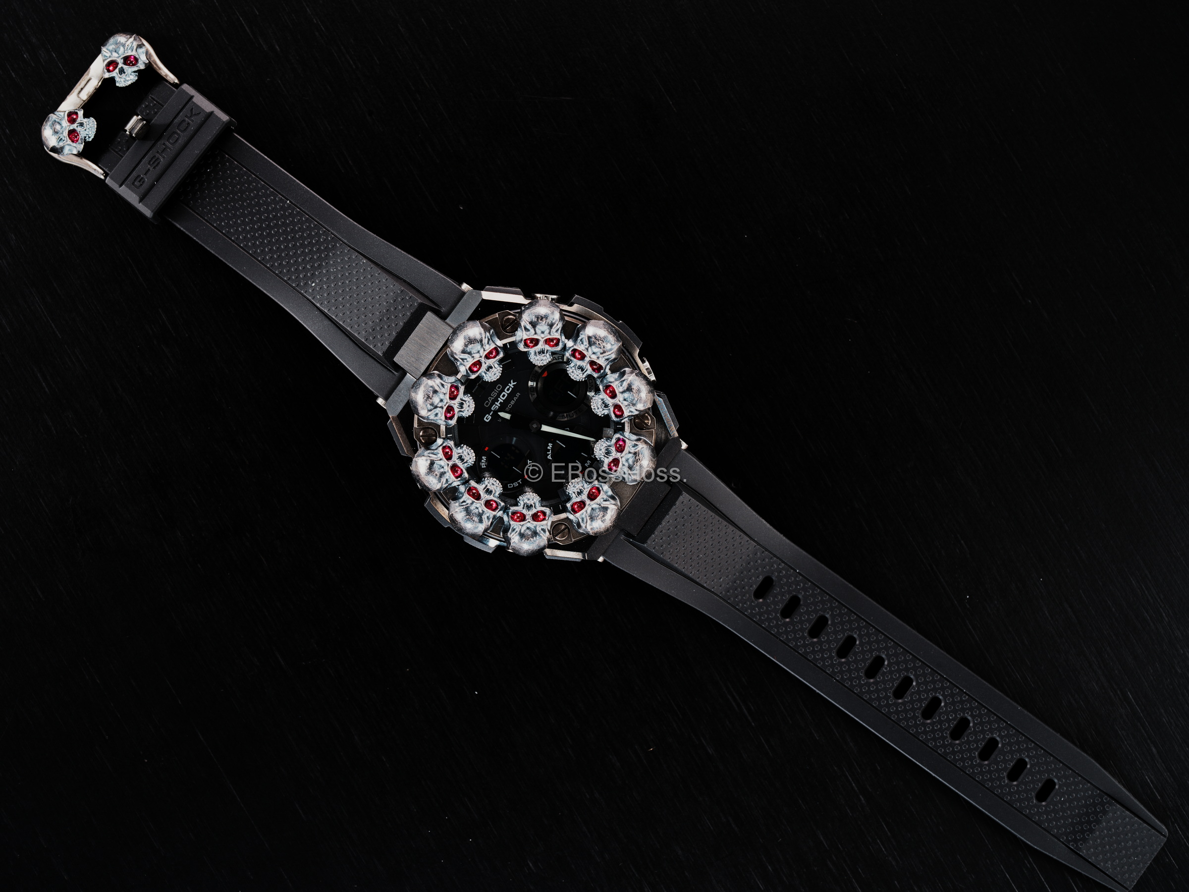 Steel Flame Custom Full Vigilant Skulls Bezel G-Shock - by Derrick Obatake