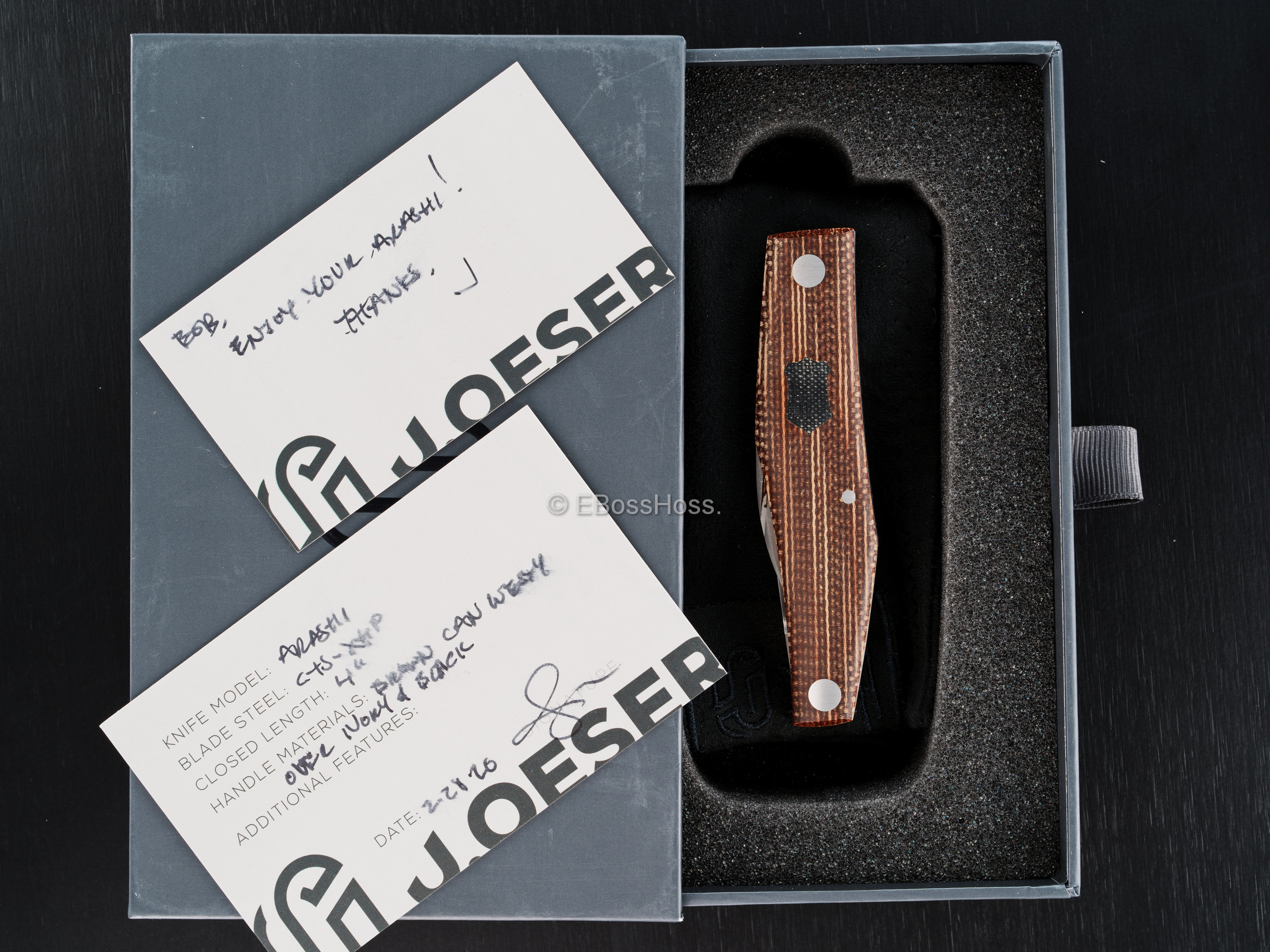 Jared Oeser Custom Arashi 2-Blade Slip Joint Knife