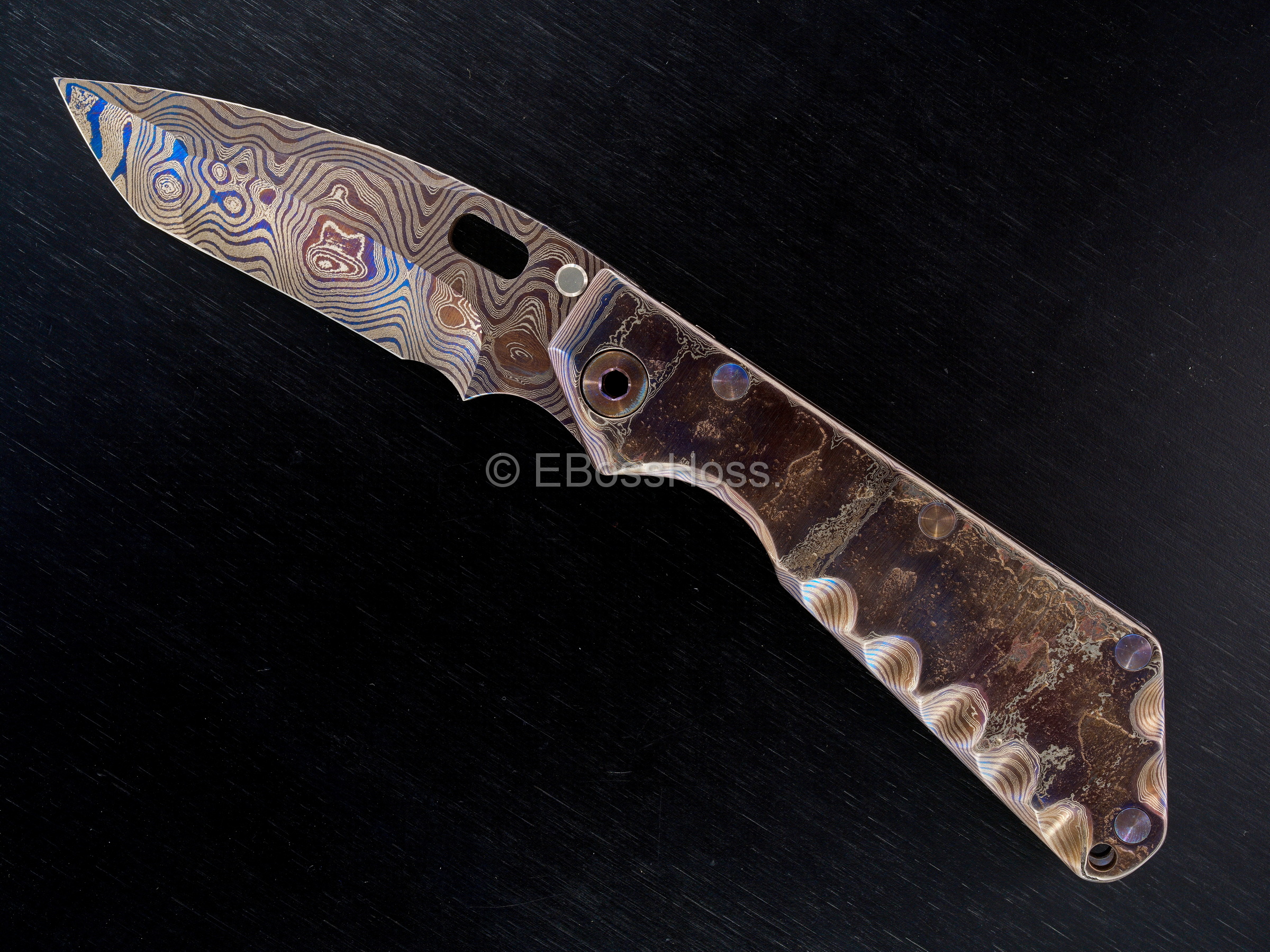 Mick Strider Custom (MSC) Cobalt-Damascus Nightmare XL