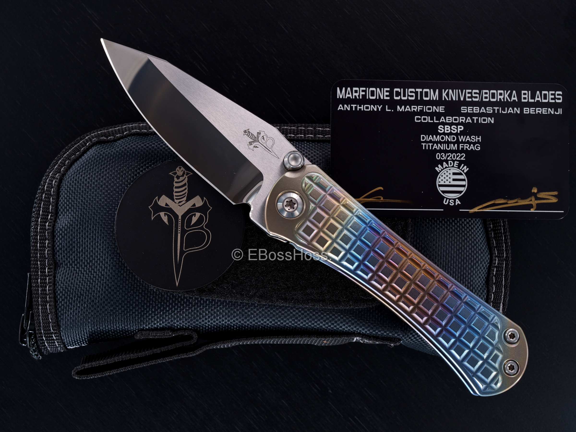 Marfione Custom Knives / Borka Blades SBSP Diamond Wash FRAG Collaboration