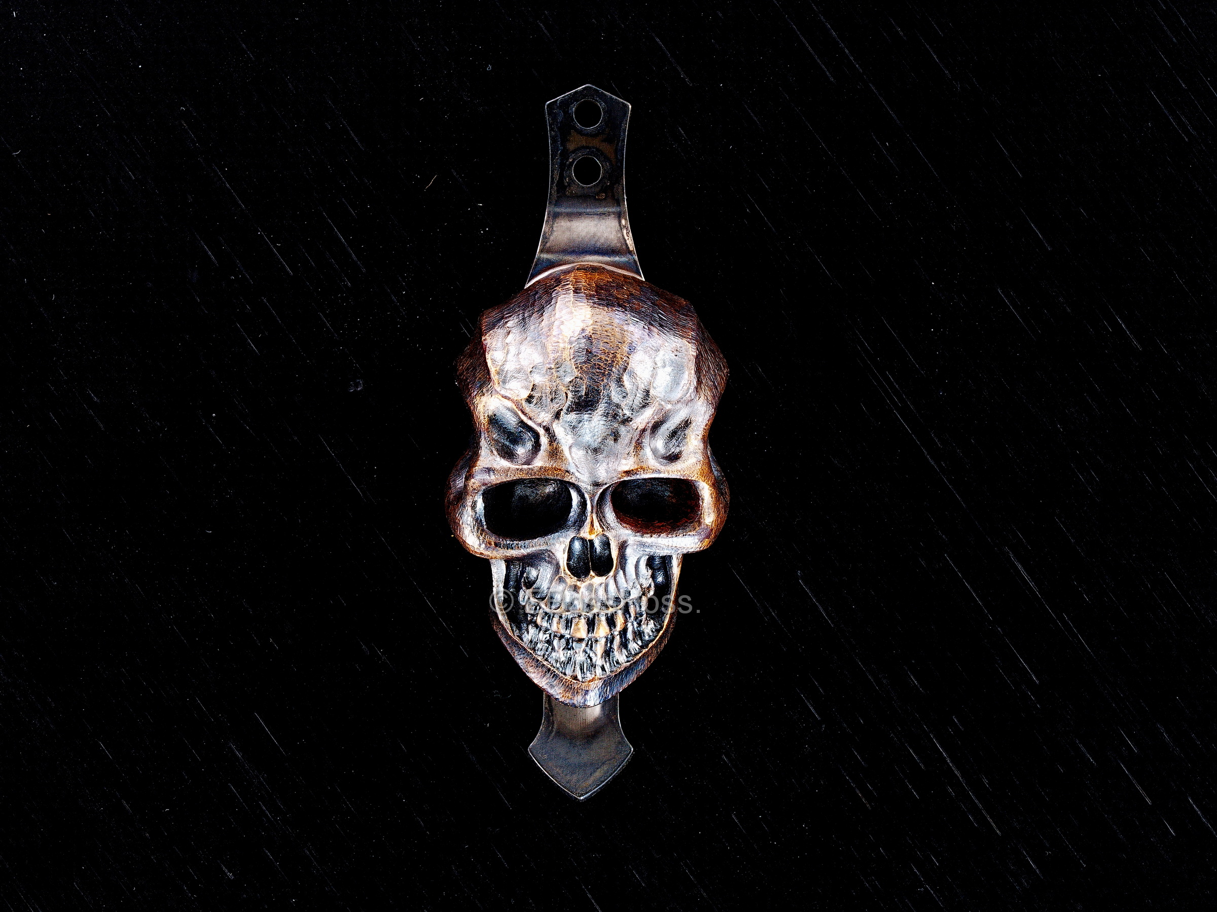 Steel Flame Large Bronze Darkness Skull Pen and Knife Replacement Pocket Clip